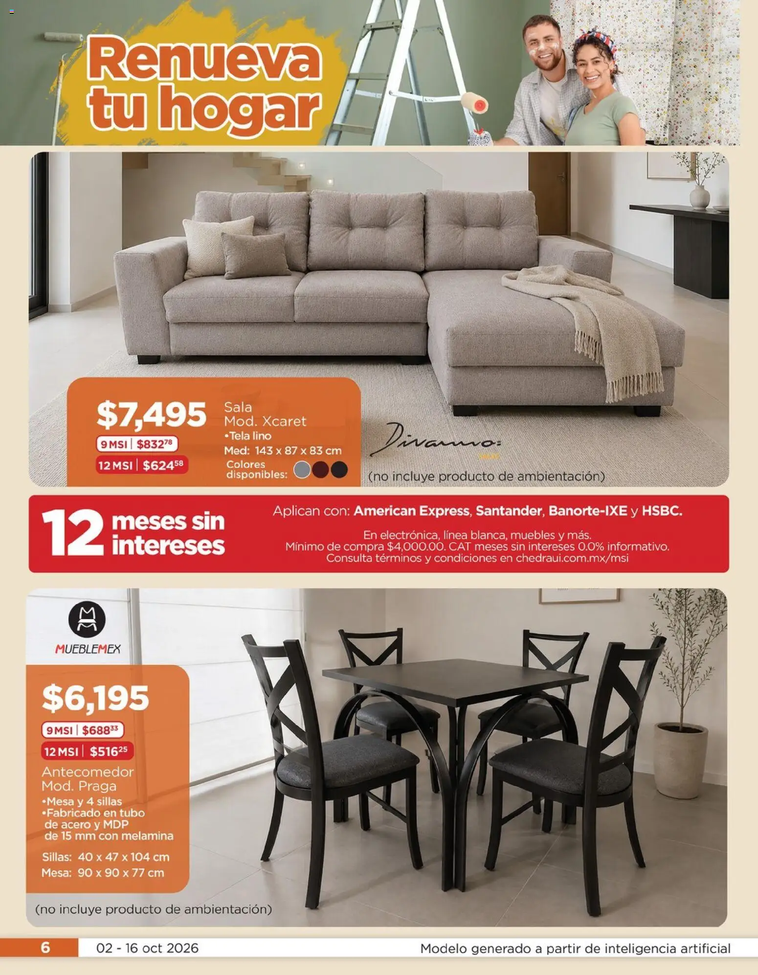 Vista previa las ofertas de la tienda Chedraui - Chedraui folleto Renueva tu hogar Llevarte más cuesta menos desde el 02/10/2026 