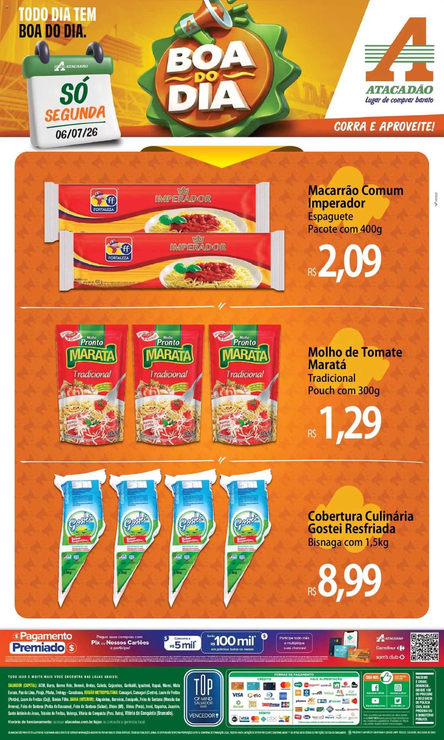 Pré-Visualização do folheto "Atacadão ofertas - BA" da loja Atacadão válido a partir de 06/07/2026