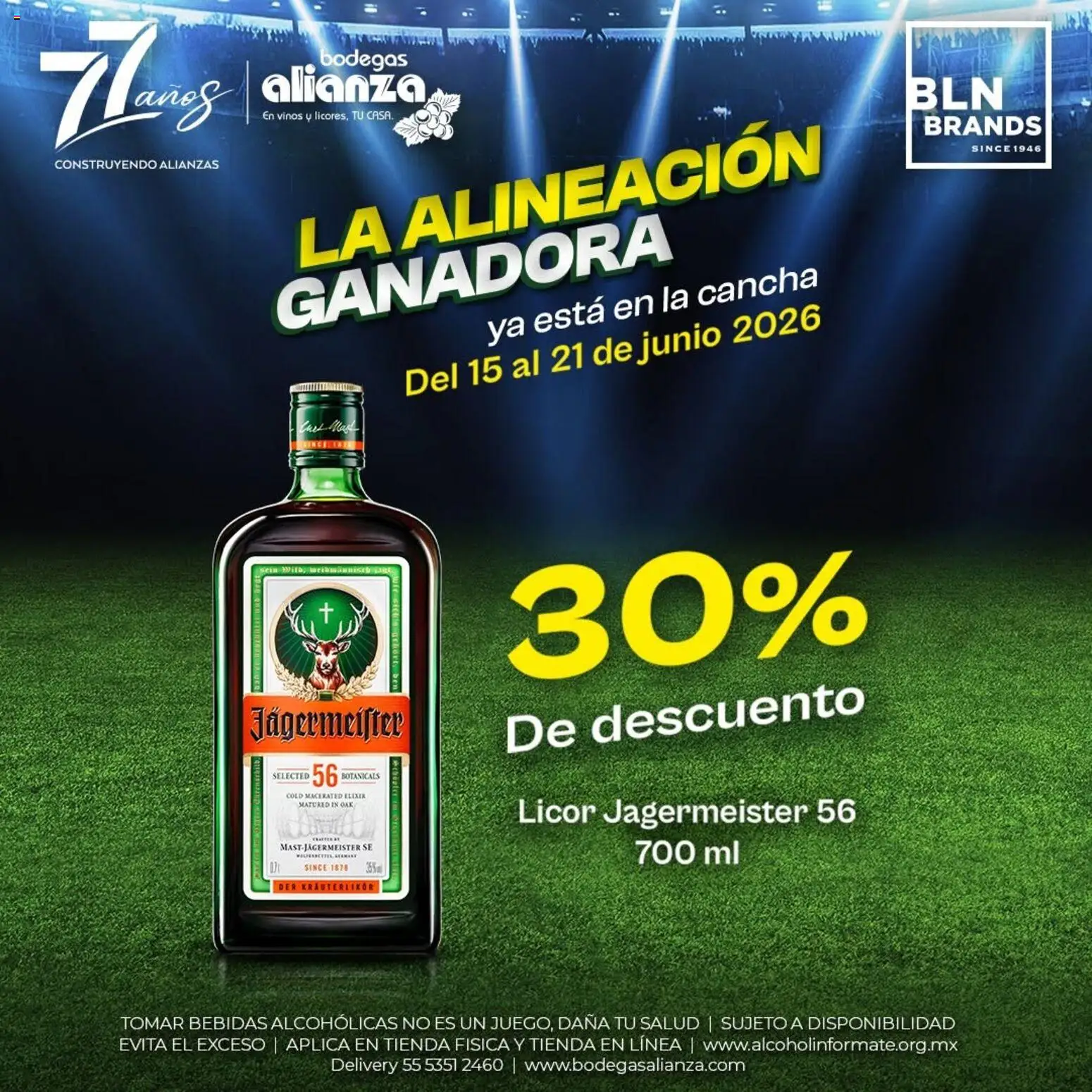 Vista previa las ofertas de la tienda Bodegas Alianza - Bodegas Alianza catálogo La alineación ganadora desde el 15/06/2026 - Bebidas, Jägermeister