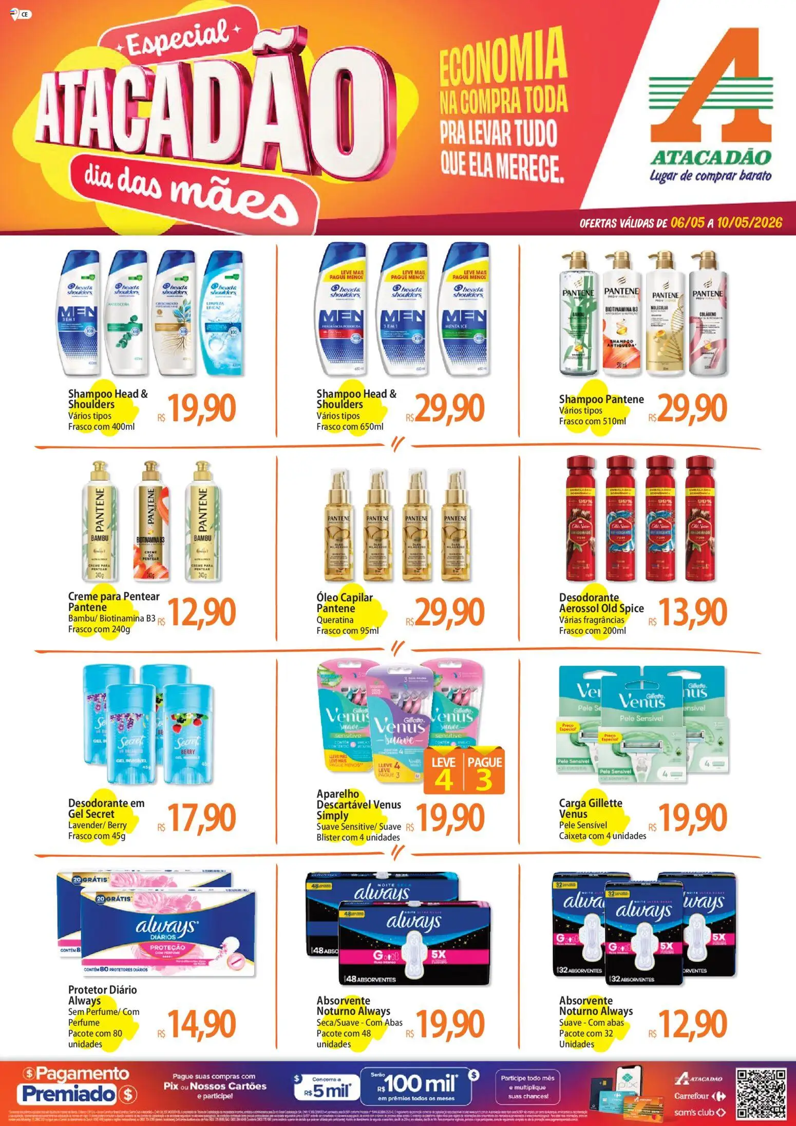 Pré-Visualização do folheto "Atacadão ofertas - CE" da loja Atacadão válido a partir de 06/05/2026 - Perfume, Shampoo, Absorvente, Desodorante, Óleo, Creme, Shampoo pantene, Creme para pentear