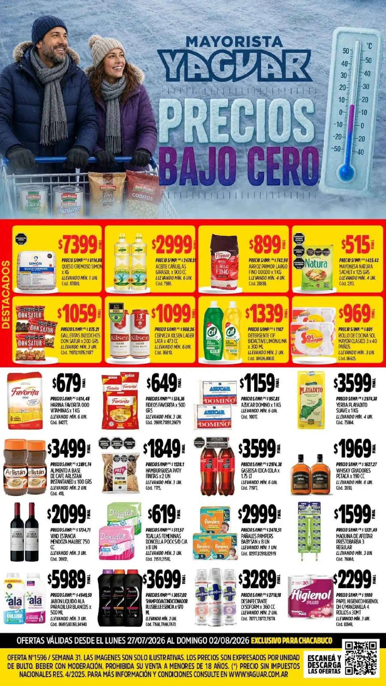 Vista previa del folleto de la tienda Yaguar válido desde el 27/07/2026 - Yerba, Arroz, Azucar, Aceite, Pala, Fideos, Maquina de afeitar, Detergente