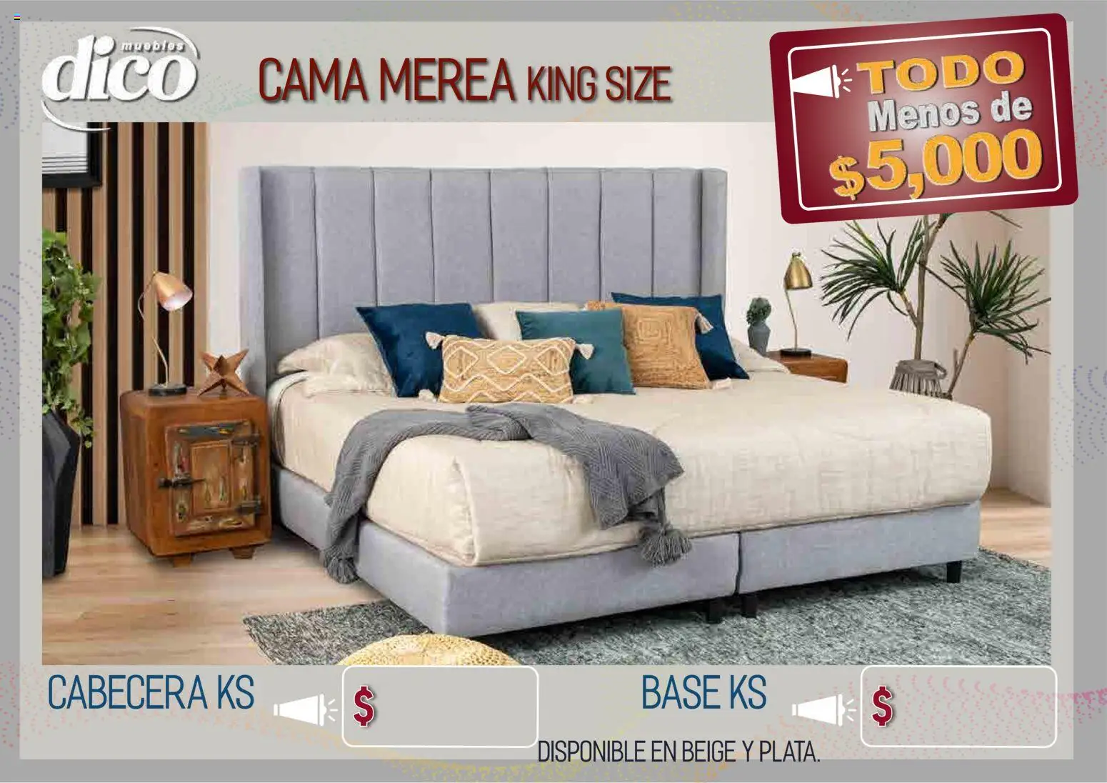 Vista previa las ofertas de la tienda Muebles Dico - Muebles Dico catálogo Todo menos de 5000 Pacifico desde el 09/04/2026 