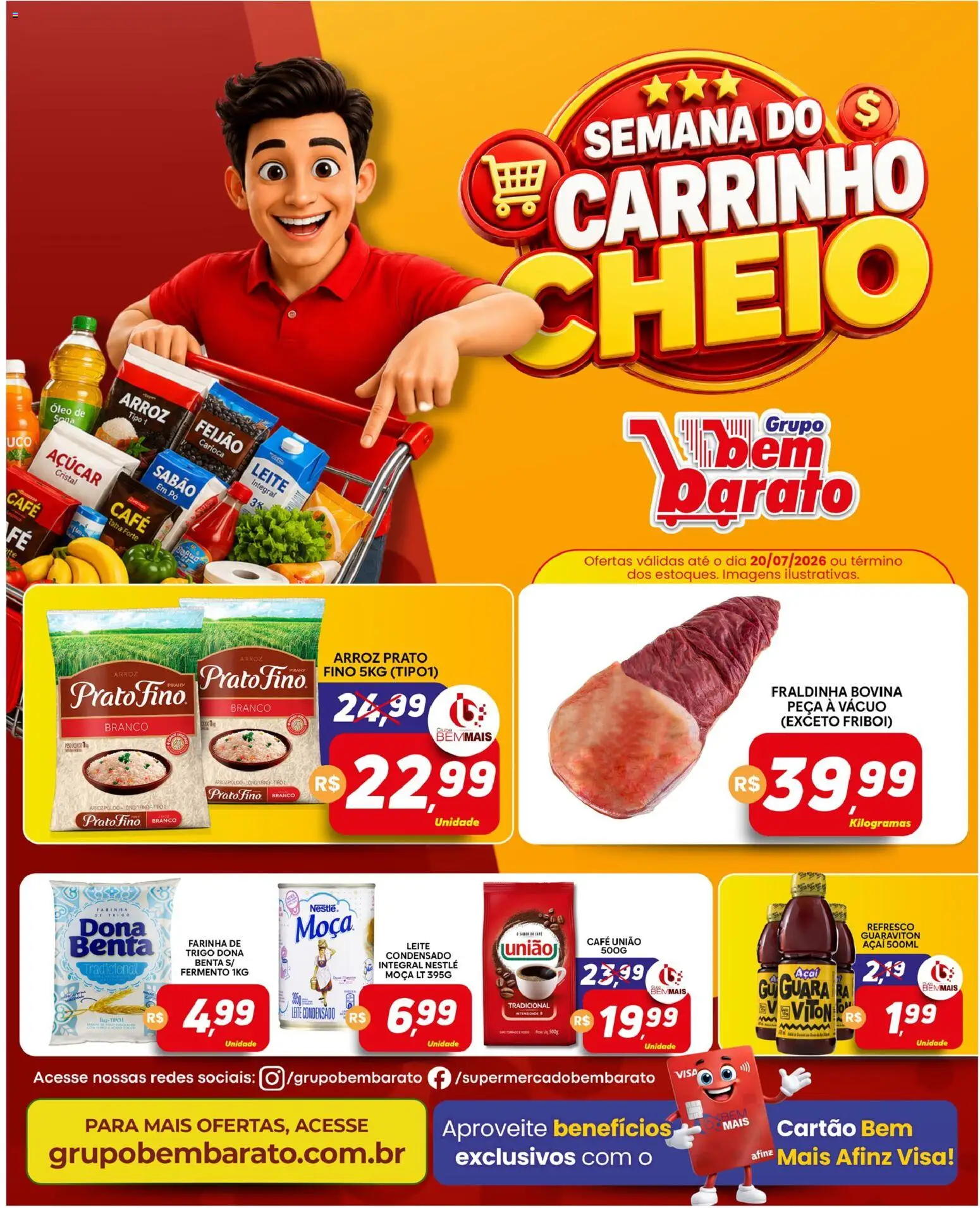 Pré-Visualização do folheto "Supermercado Bem Barato - Ofertas da semana" da loja Supermercado Bem Barato válido a partir de 14/07/2026
