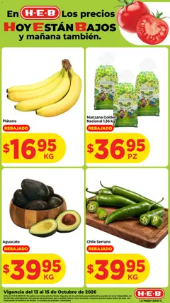 Vista previa las ofertas de la tienda H-E-B - H-E-B folleto Fruta y venduras desde el 13/10/2026 