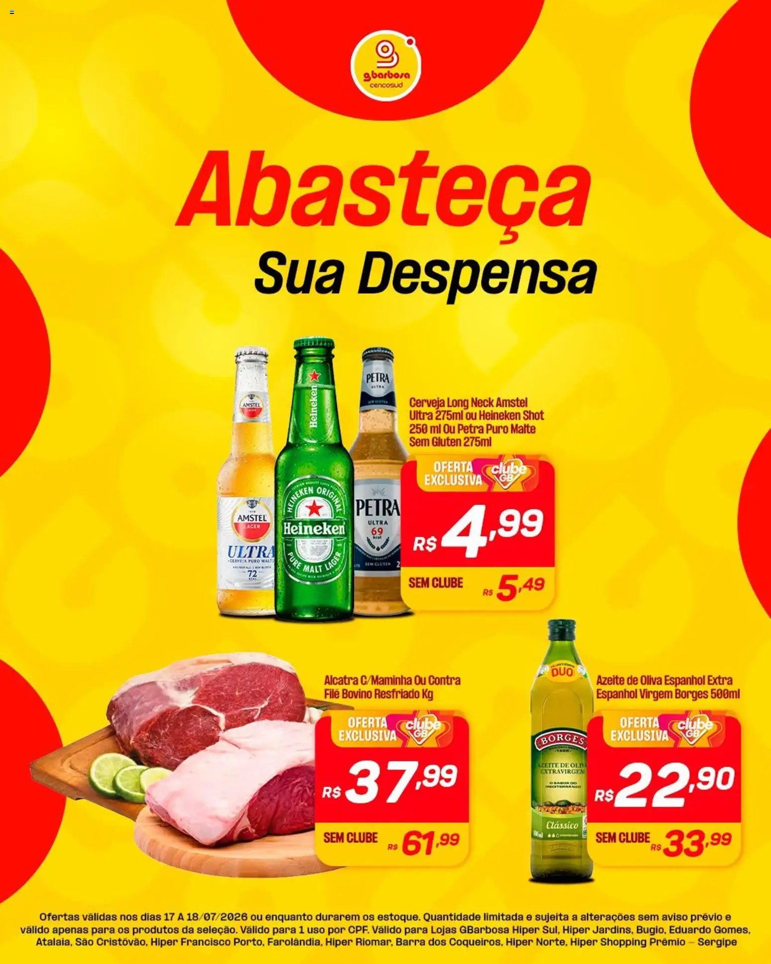 Pré-Visualização do folheto "Gbarbosa - Ofertas da semana" da loja Gbarbosa válido a partir de 17/07/2026 - Heineken, Cerveja, Azeite, Azeite de oliva, Alcatra