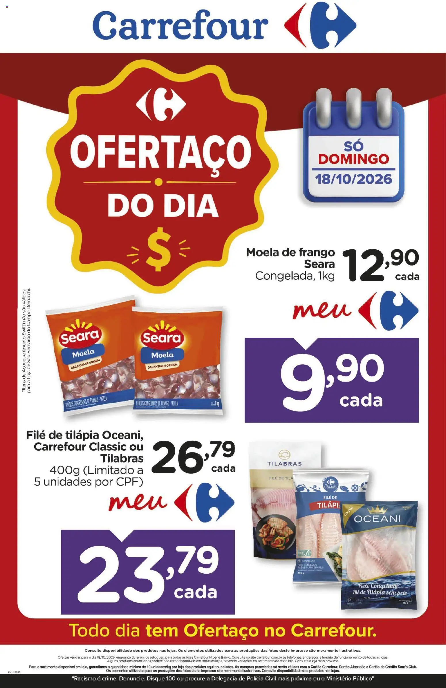 Pré-Visualização do folheto "Carrefour ofertas do Dia" da loja Carrefour válido a partir de 18/10/2026