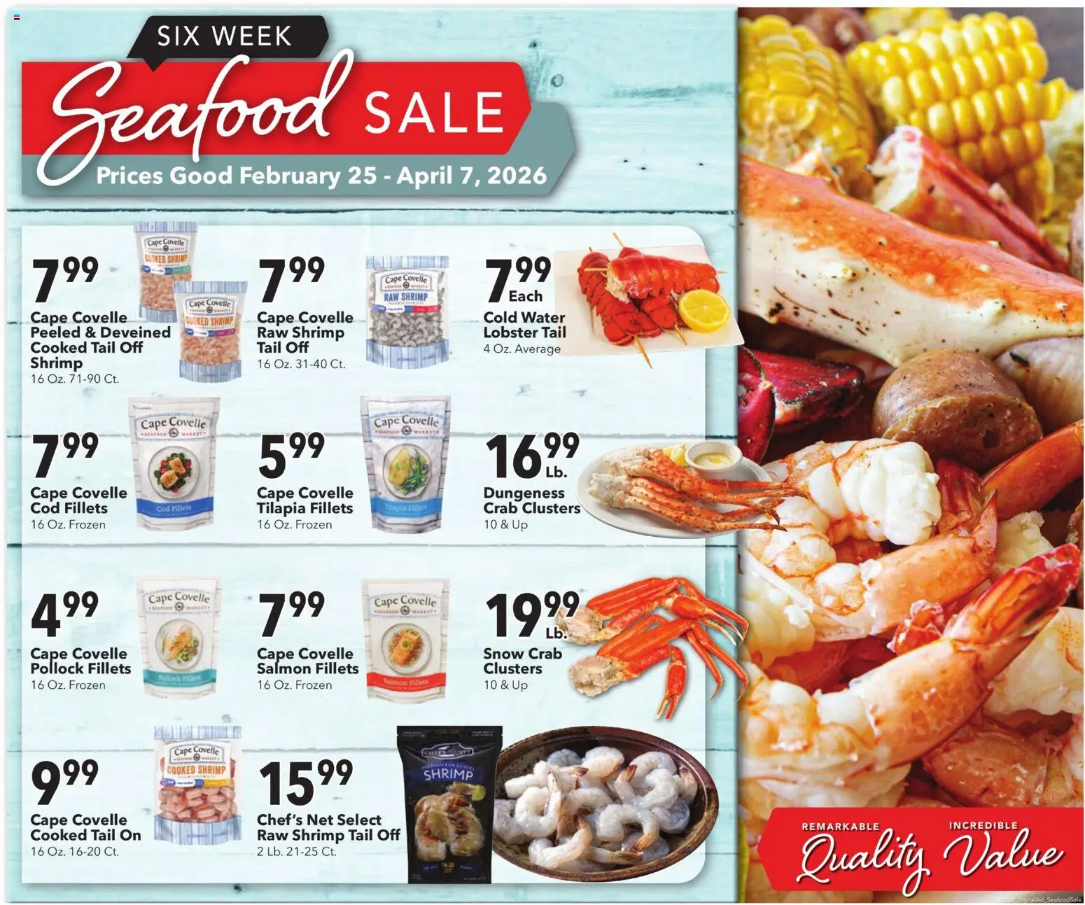 Ad Preview of Coborn's Seafood Sale from 02/25/2026 - Seafood, Water, Salmon, Shrimp, Tilapia