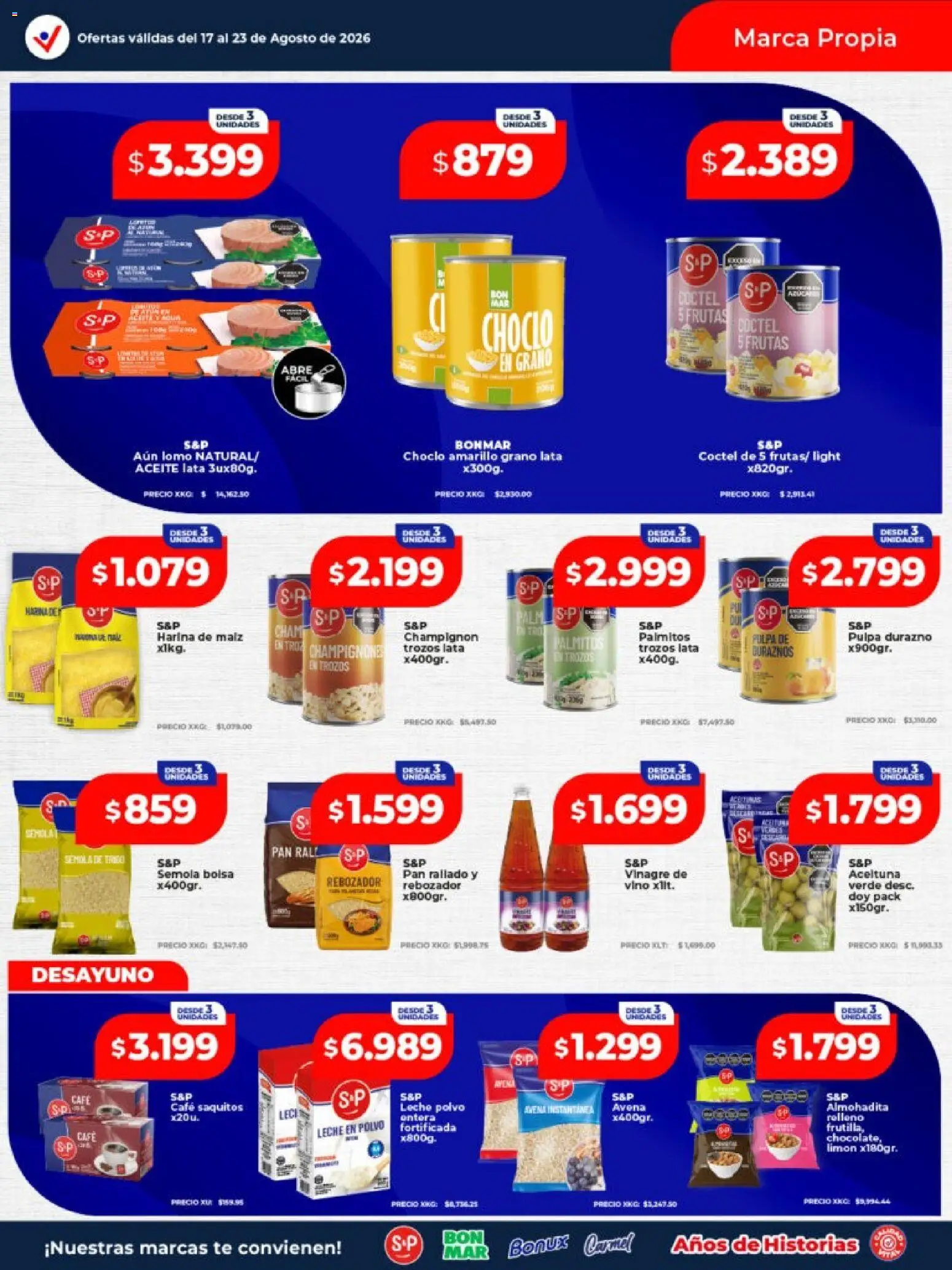 Vista previa del folleto de la tienda Vital válido desde el 17/08/2026 - Té, Bolsa, Harina, Durazno, Limón, Vinagre, Leche en polvo, Pan rallado