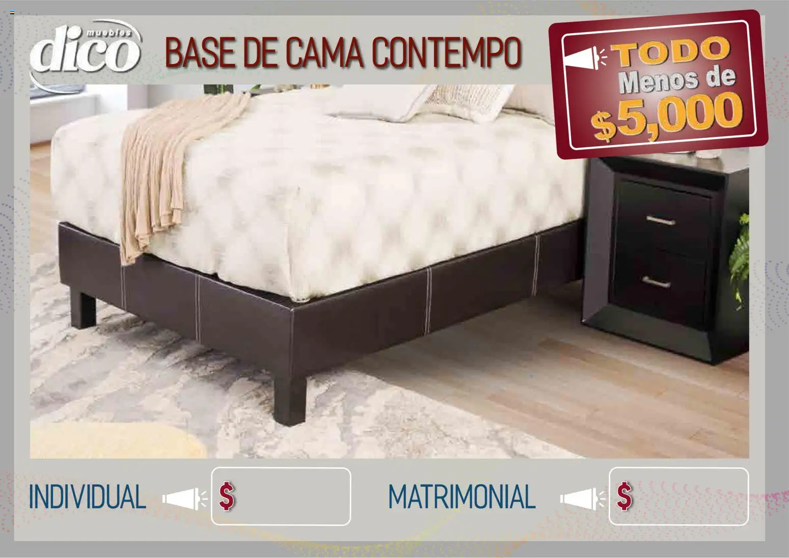 Vista previa las ofertas de la tienda Muebles Dico - Muebles Dico catálogo Todo menos de 5000 Pacifico desde el 09/04/2026 