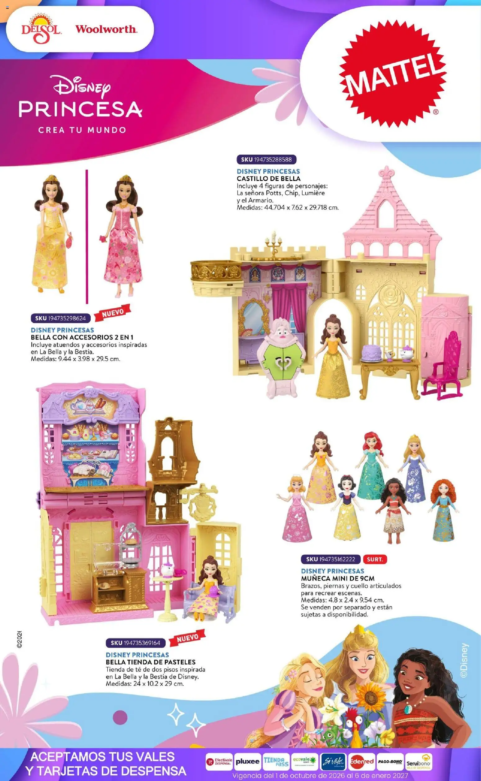Vista previa las ofertas de la tienda Del Sol y Woolworth - Del Sol y Woolworth catálogo El Castillo del Juguete desde el 01/10/2026 - Té, Pasteles, Despensa