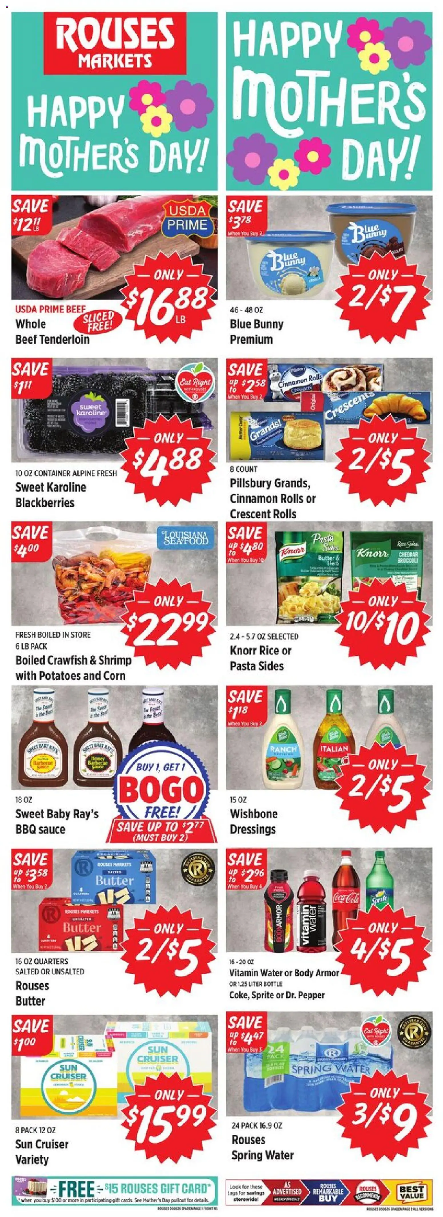 Ad Preview of Rouses Rouses Weekly Ad - MS from 05/06/2026 - Water, Potatoes, Shrimp, Butter, Pepper, Vitamin, Beef, Sauce