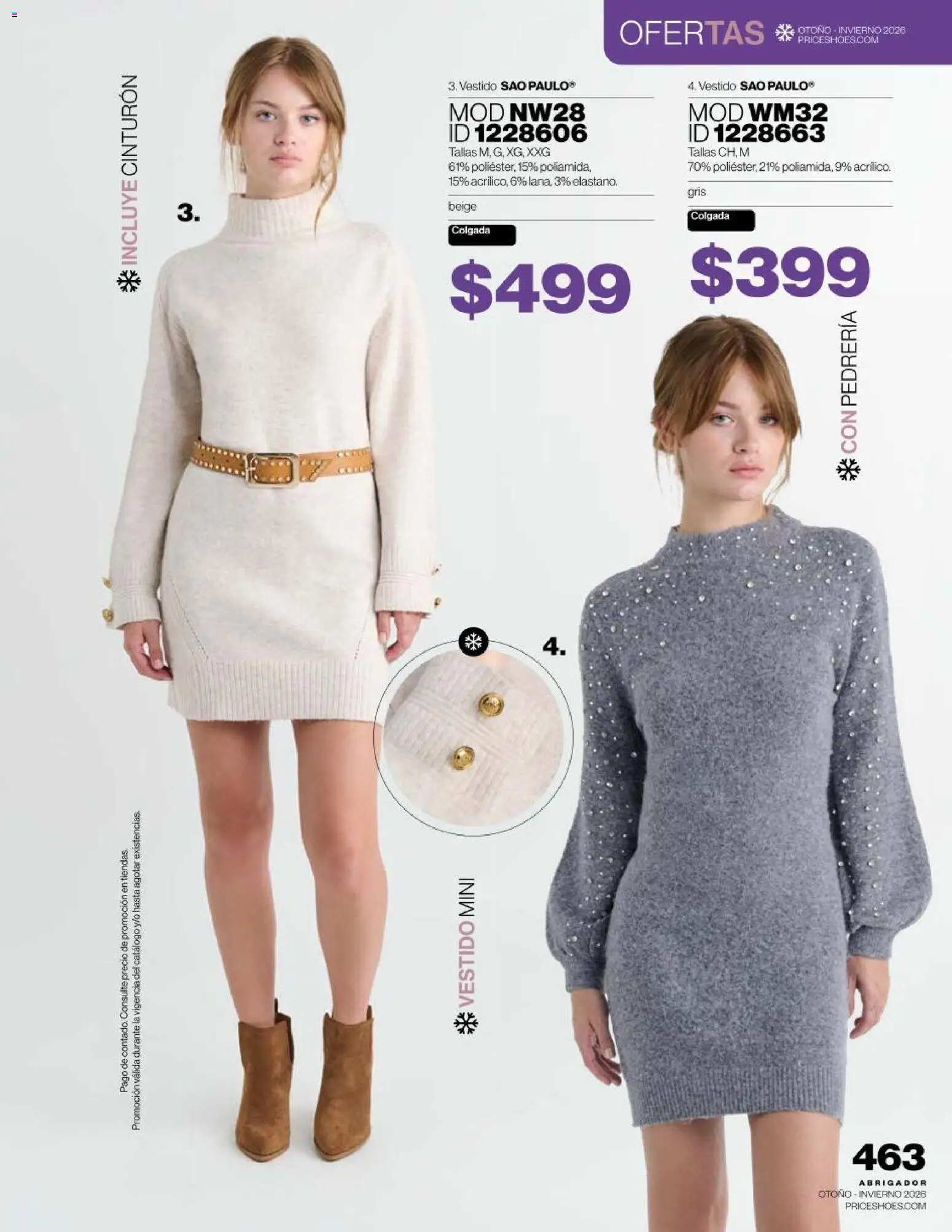 Vista previa las ofertas de la tienda Price Shoes - Price Shoes catálogo Abrigador desde el 16/09/2026 - Vestido, Cinturón