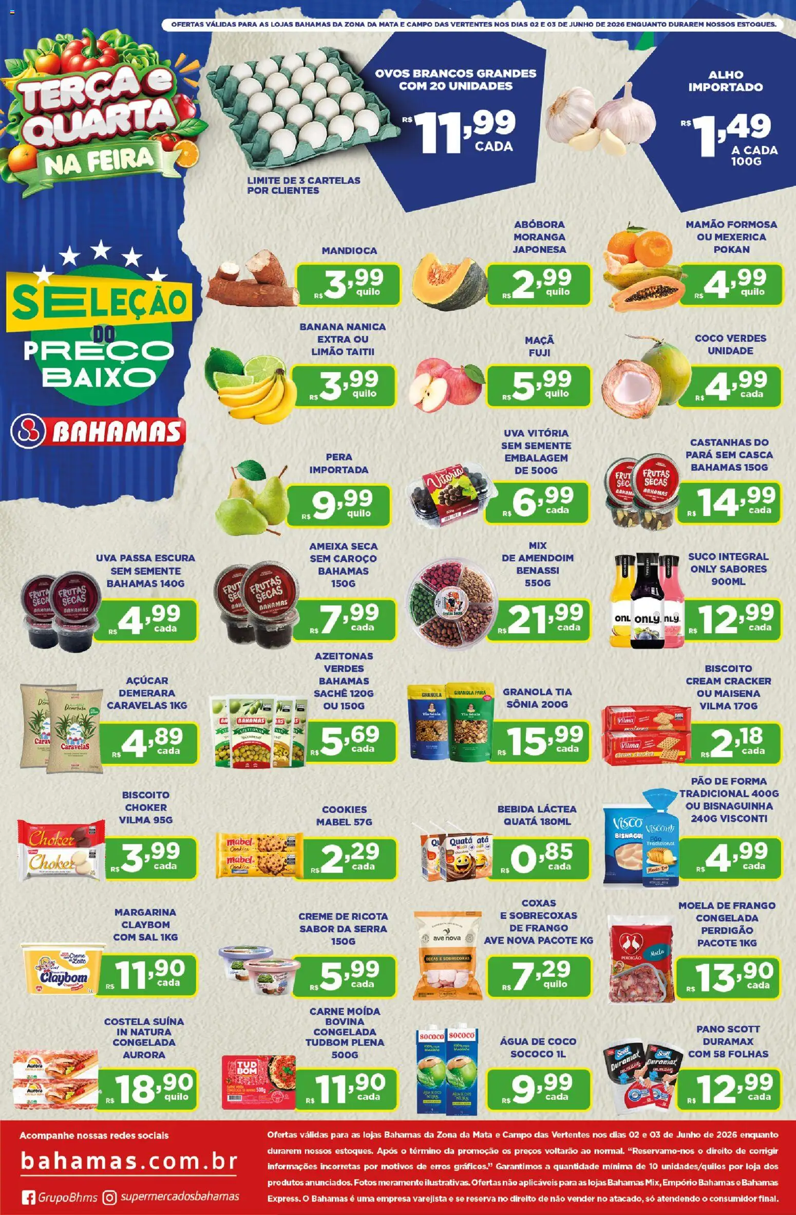 Pré-Visualização do folheto "Bahamas Supermercados ofertas Terça e Quarta na Feira" da loja Bahamas Supermercados válido a partir de 02/06/2026