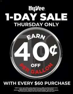 Ad Preview of HyVee HyVee 1-Day Fuel Saver Sale from 06/04/2026