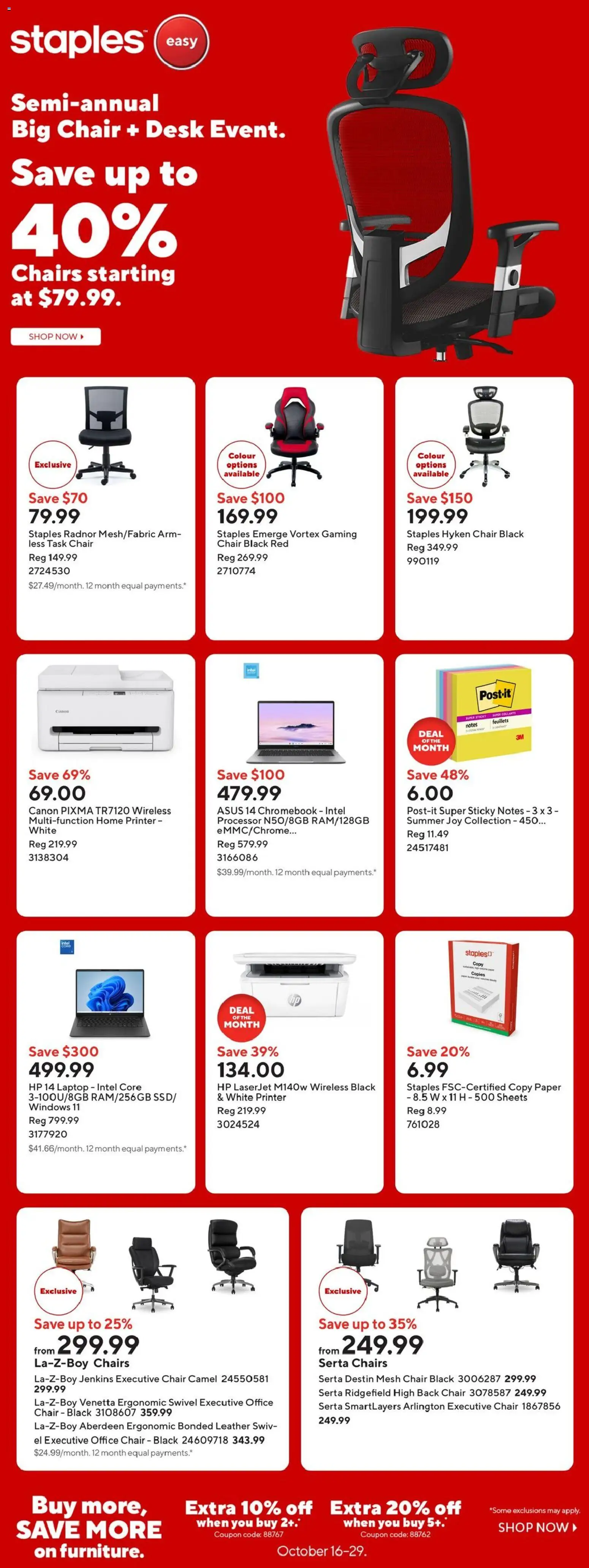 Preview of leaflet Staples weekly flyer from shop Staples is valid from Oct 16, 2026