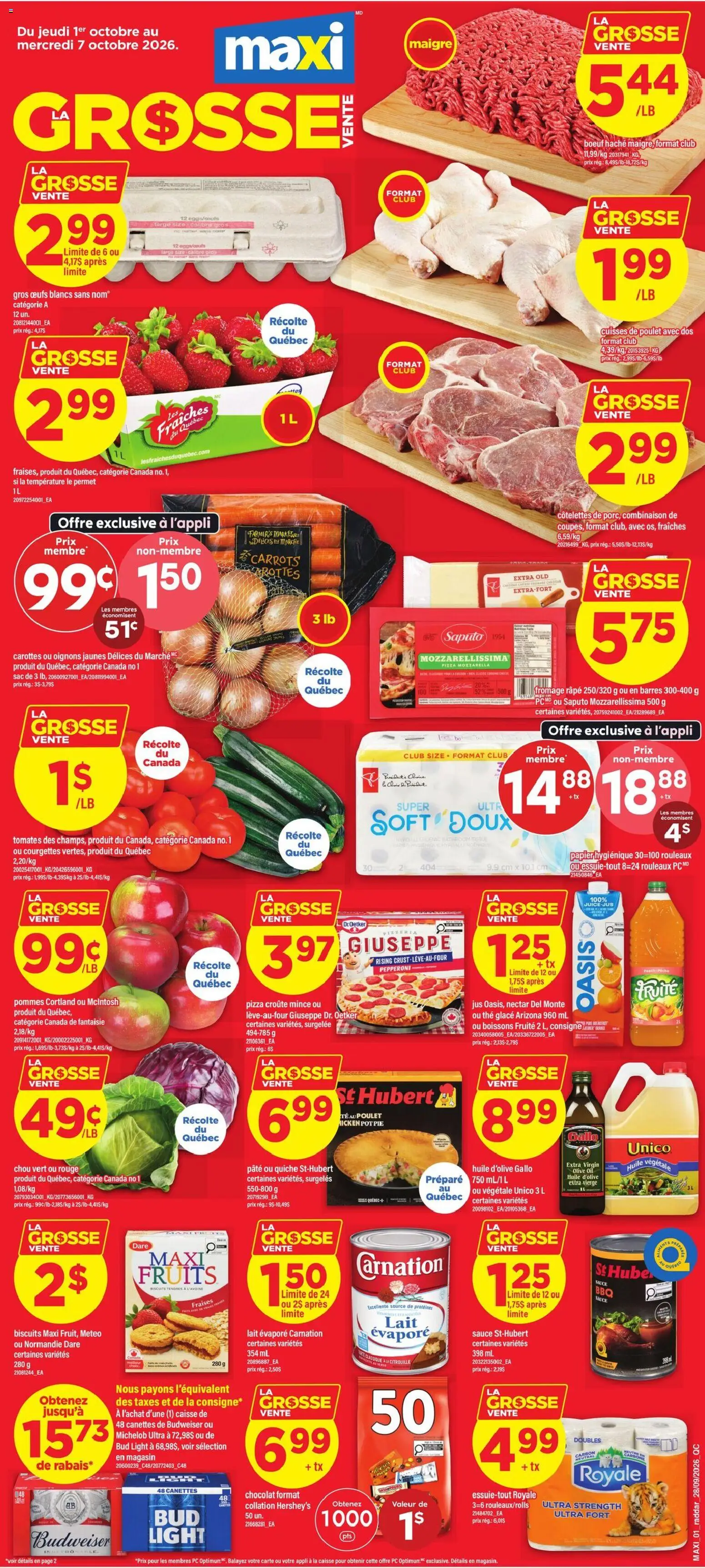 Preview of leaflet Maxi weekly flyer / circulaire from shop Maxi is valid from Oct 01, 2026