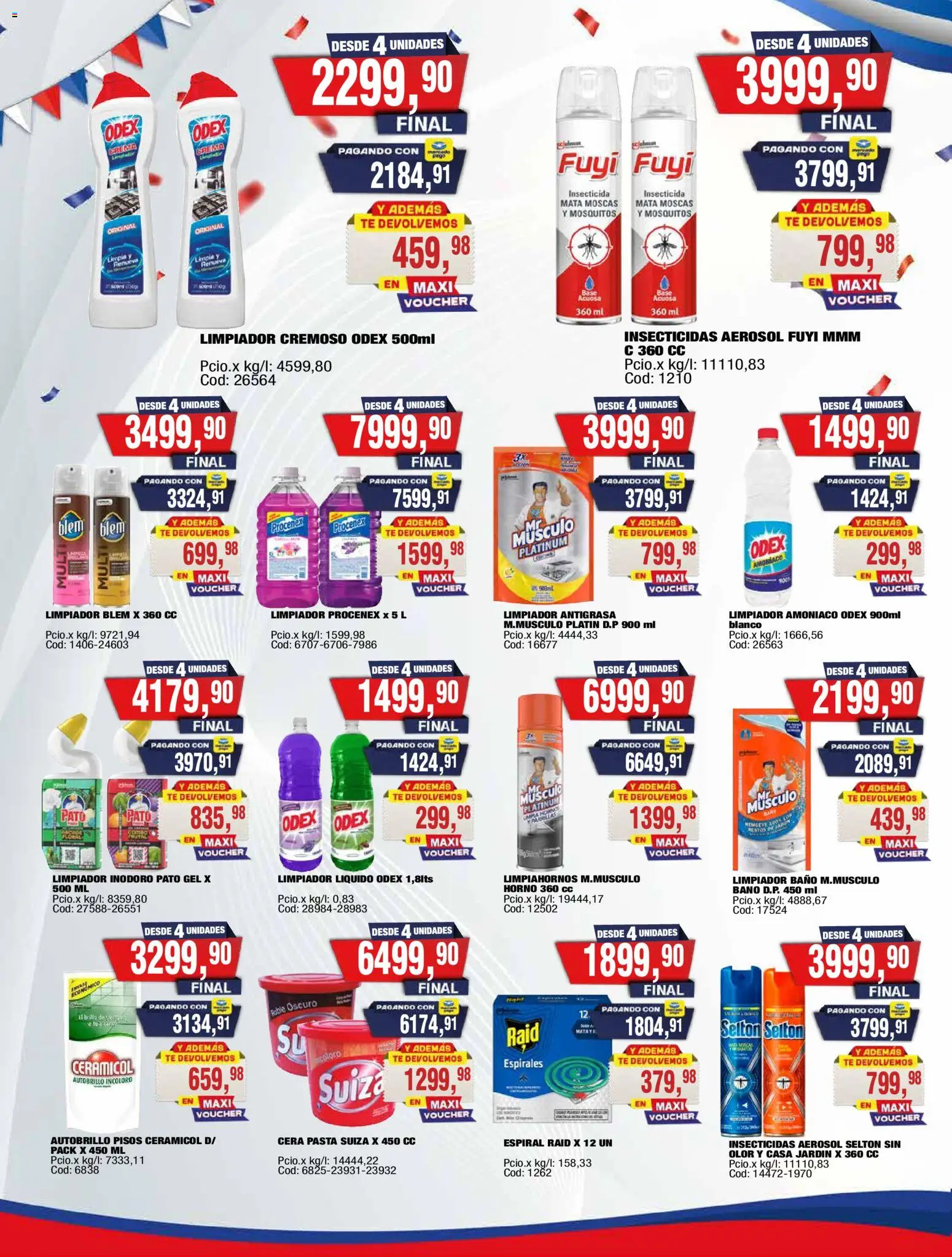 Vista previa del folleto de la tienda Maxiconsumo válido desde el 10/08/2026 - Pasta, Pato, Baño, Horno, Desodorante, Cera, Insecticida, Mata moscas