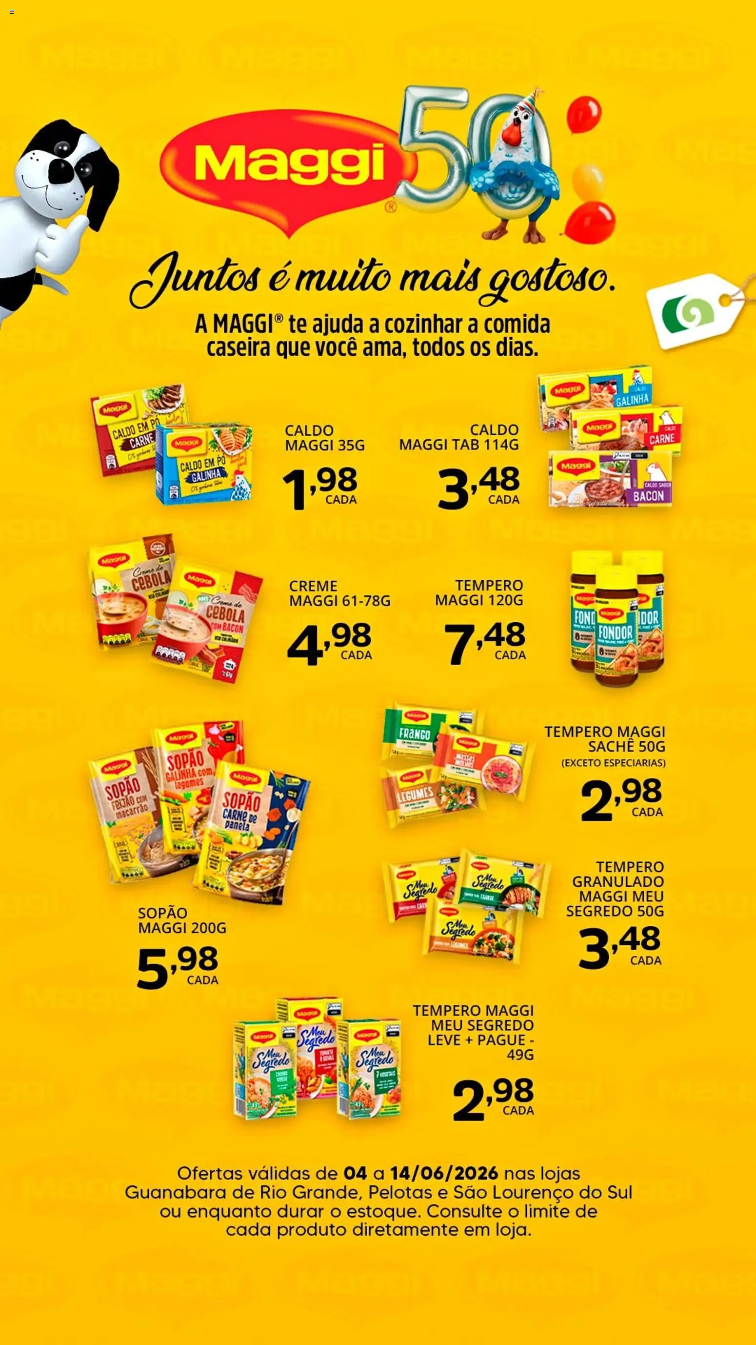 Pré-Visualização do folheto "Supermercado Guanabara ofertas Maggi" da loja Supermercado Guanabara válido a partir de 04/06/2026