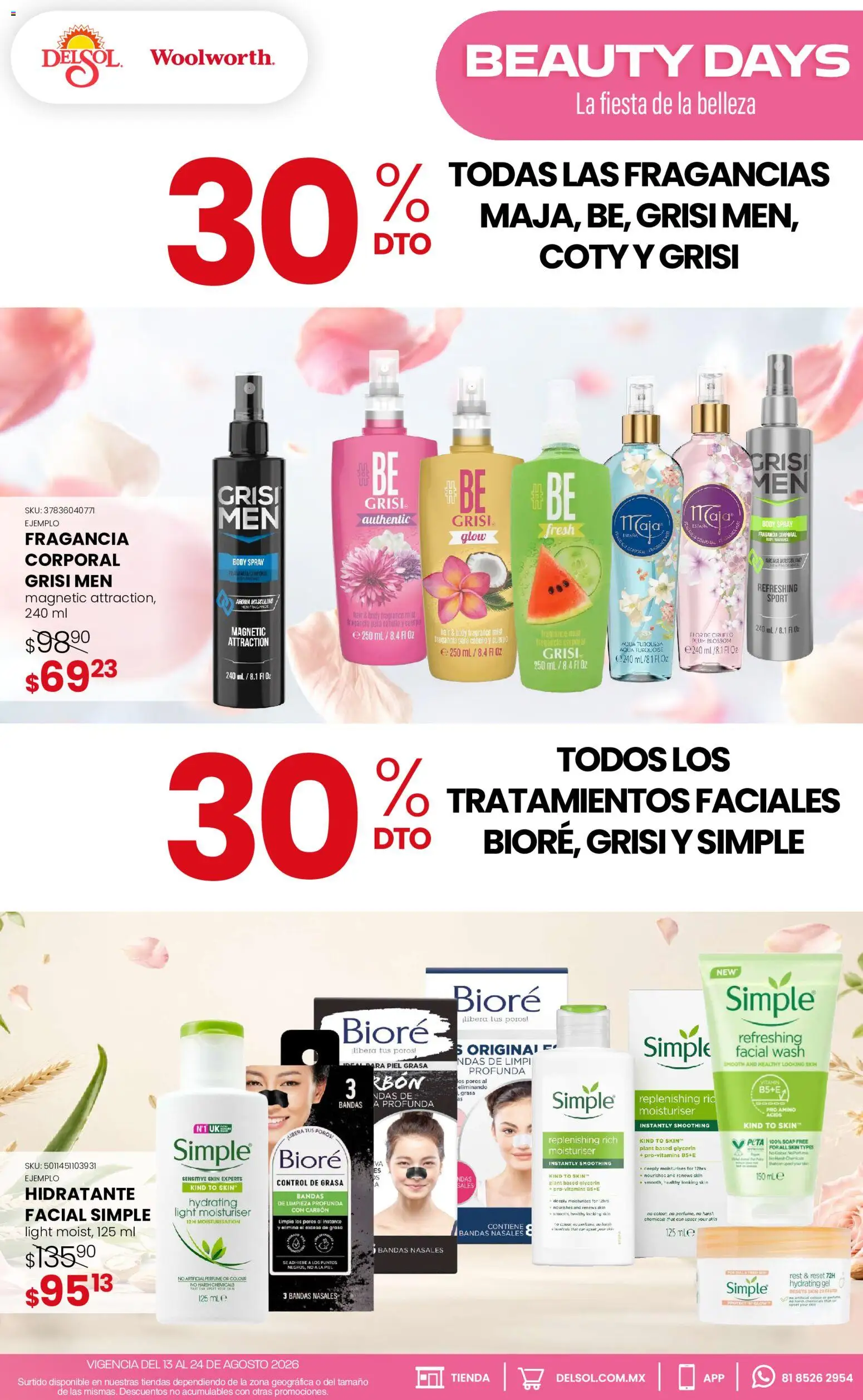 Vista previa las ofertas de la tienda Del Sol y Woolworth - Del Sol y Woolworth catálogo Beauty Days desde el 13/08/2026 