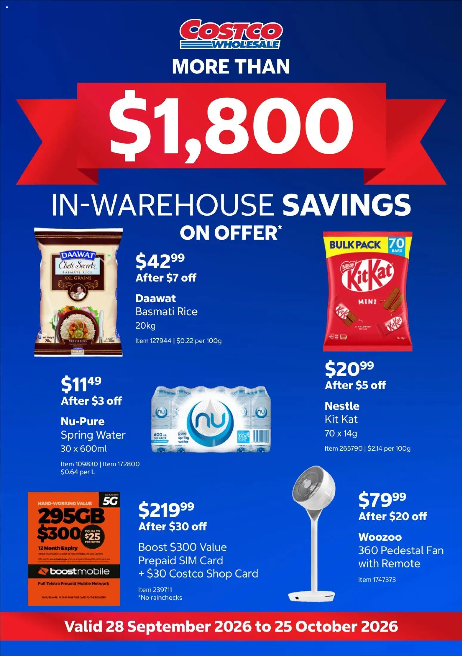 Preview of catalogue Costco catalogue In-warehouse savings from shop Costco valid 28/09/2026
