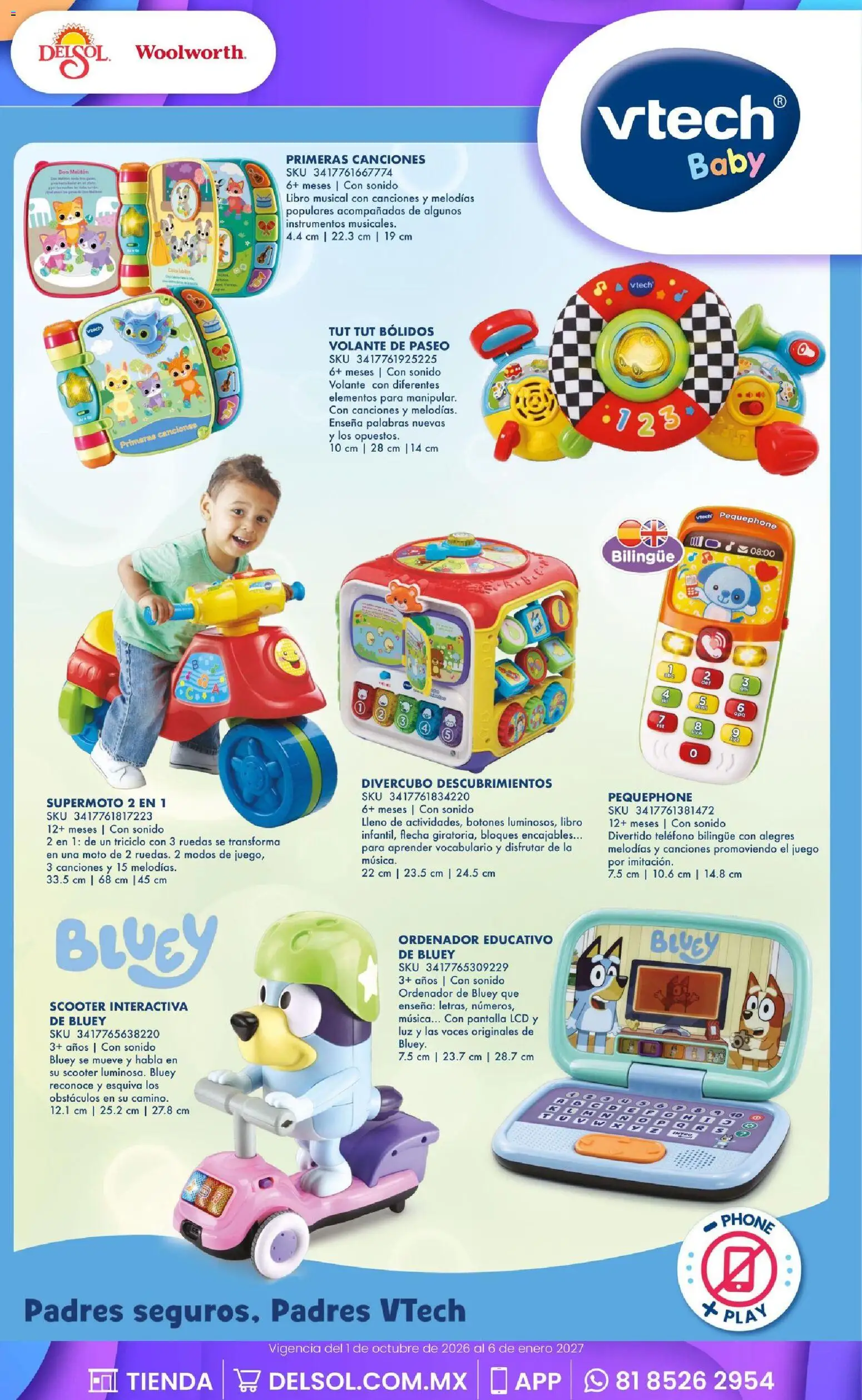 Vista previa las ofertas de la tienda Del Sol y Woolworth - Del Sol y Woolworth catálogo El Castillo del Juguete desde el 01/10/2026 - Juego, Teléfono, Scooter