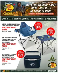 Preview of leaflet Cabelas - Weekend warrior sale/Solde du sportif de fin de semaine from shop Cabelas is valid from Sep 17, 2026