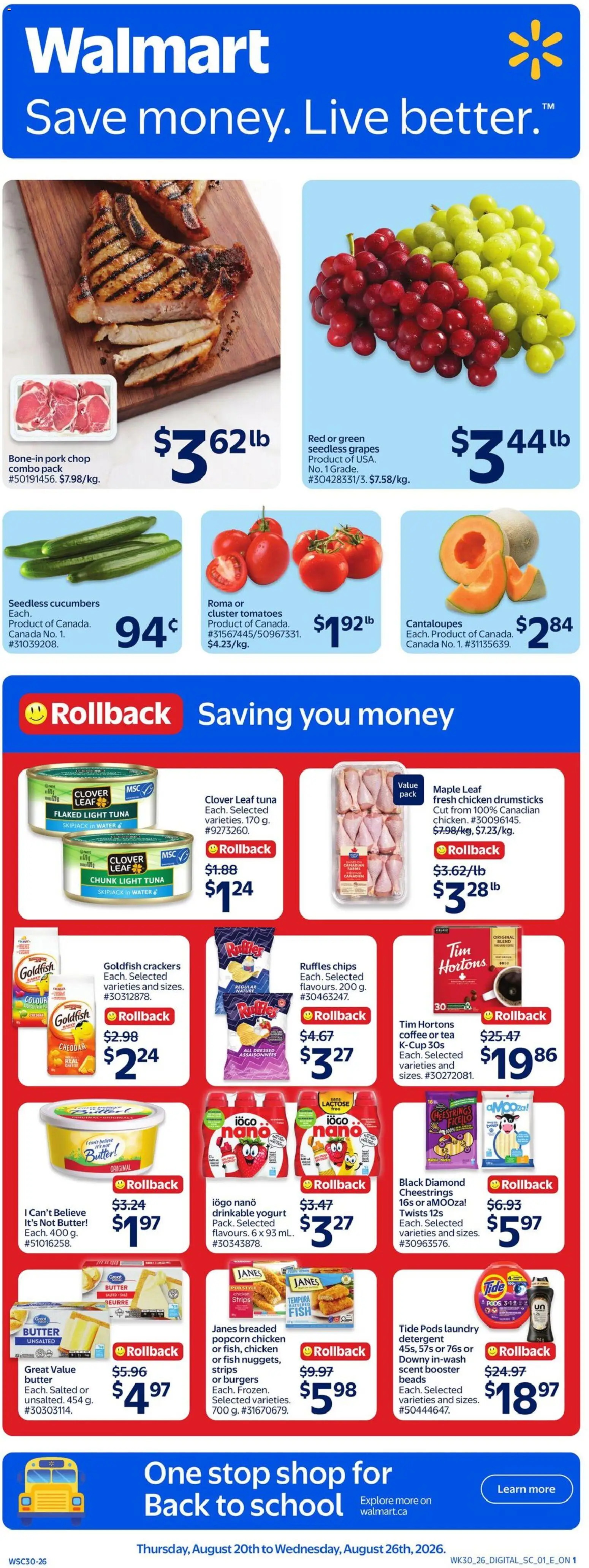 Preview of leaflet Walmart weekly flyer from shop Walmart is valid from Aug 20, 2026