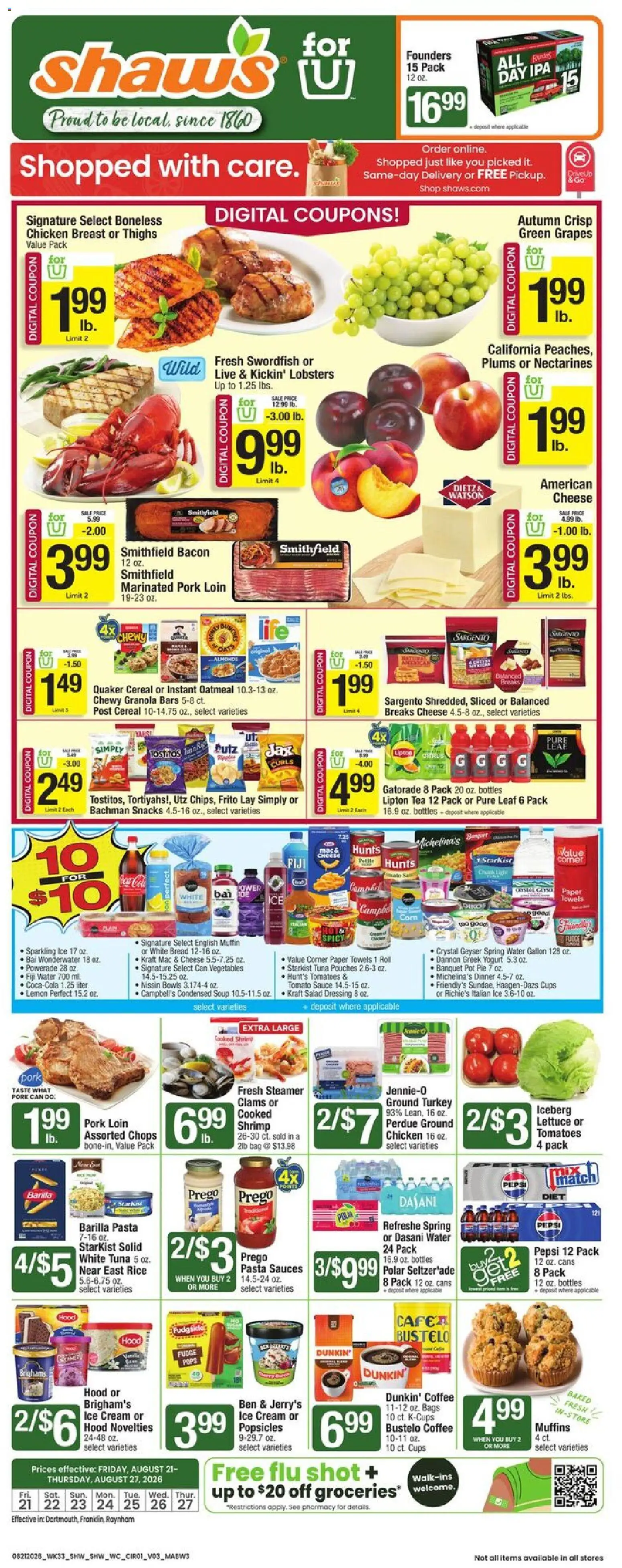 Ad Preview of Shaw's Shaw's Weekly Ad - MA from 08/21/2026