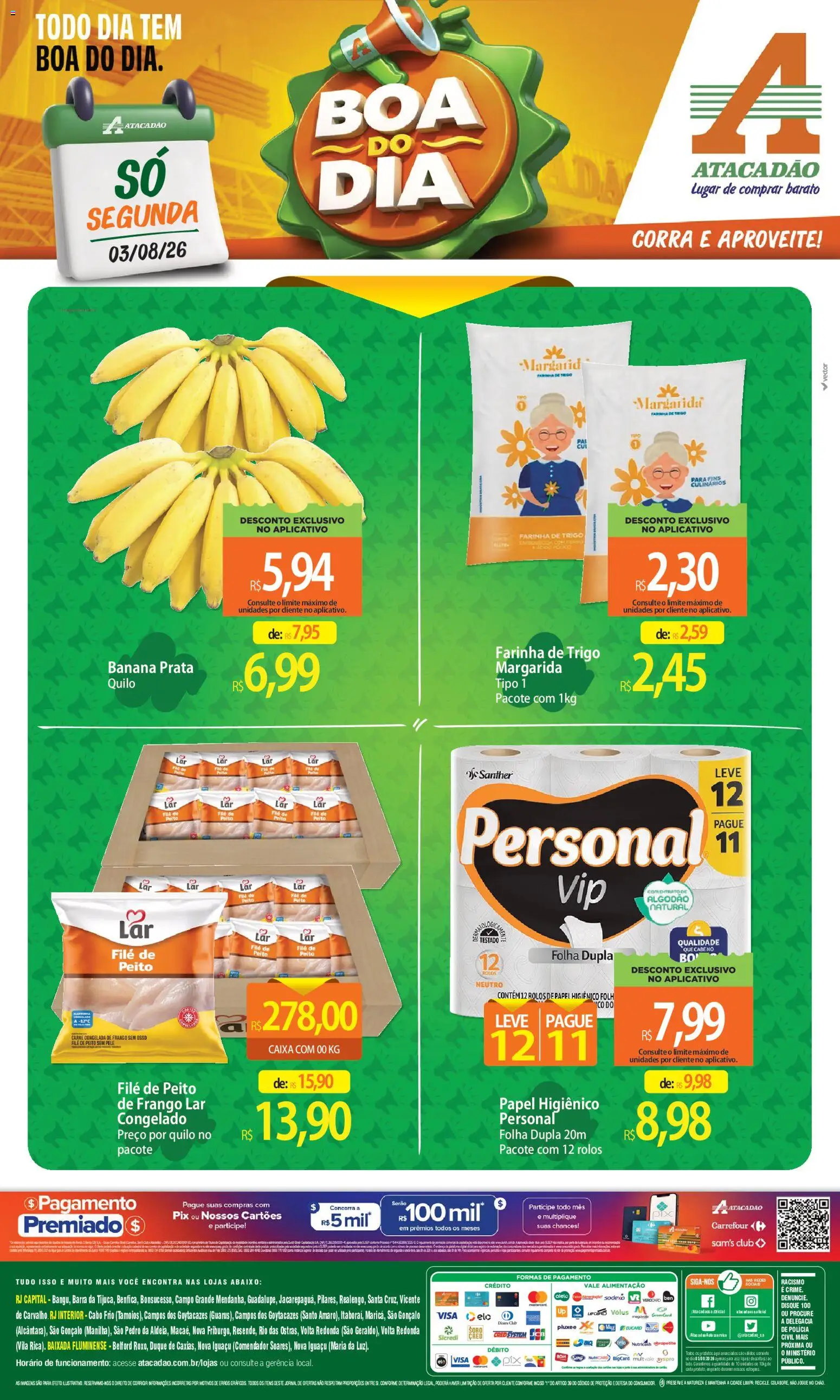 Pré-Visualização do folheto "Atacadão ofertas - RJ" da loja Atacadão válido a partir de 03/08/2026