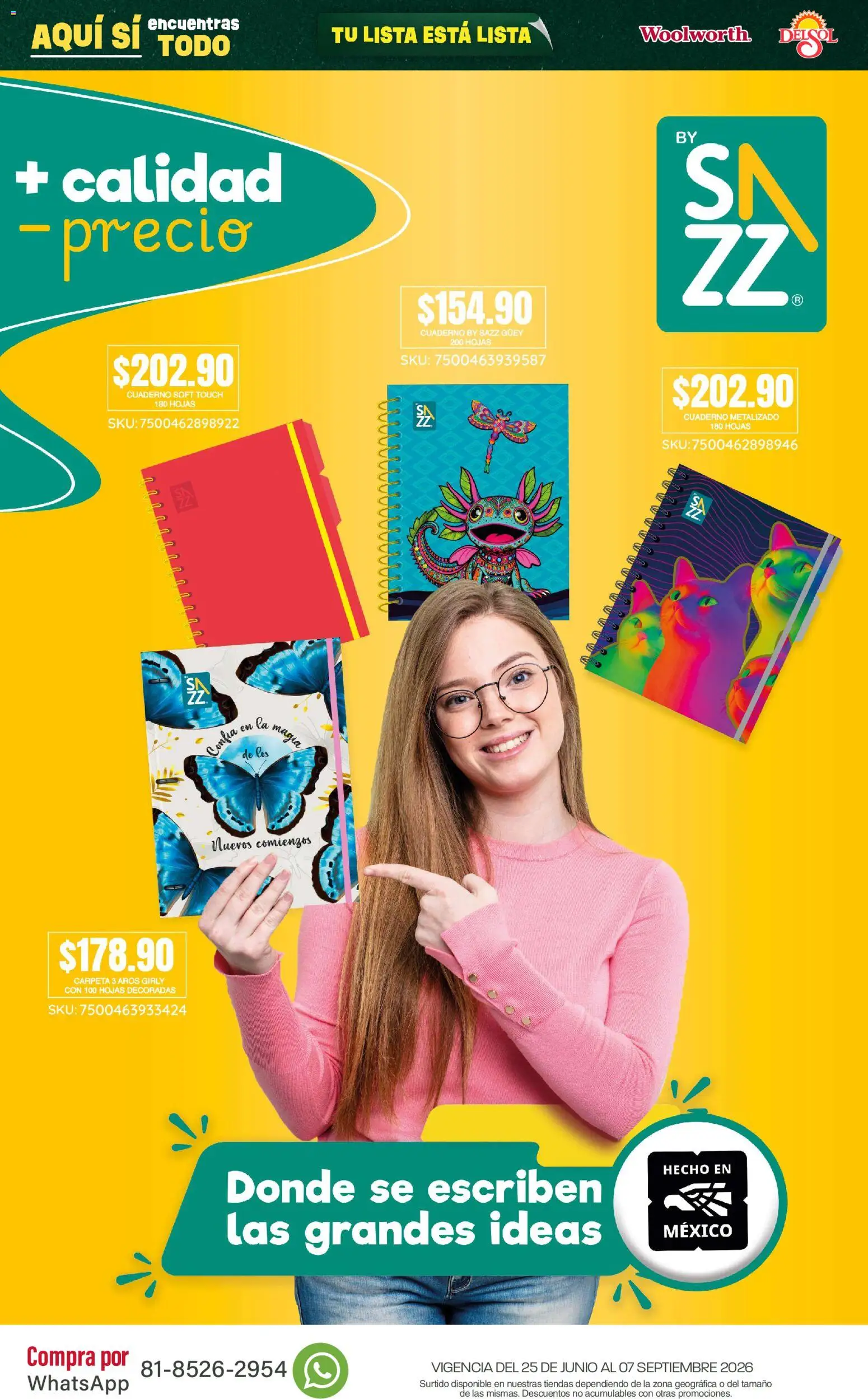 Vista previa las ofertas de la tienda Del Sol y Woolworth - Del Sol y Woolworth catálogo Back To School desde el 25/06/2026 