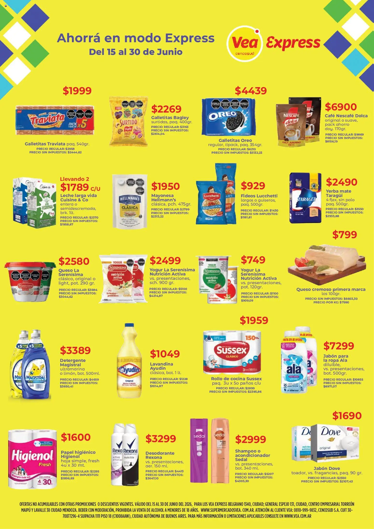 Vista previa del folleto de la tienda Vea válido desde el 15/06/2026 - Mate, Agua, Probióticos, Yerba, Papel higiénico, Yogur, Detergente, Acondicionador