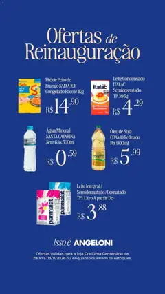 Pré-Visualização do folheto "Angeloni ofertas Reinauguração" da loja Angeloni válido a partir de 29/10/2026