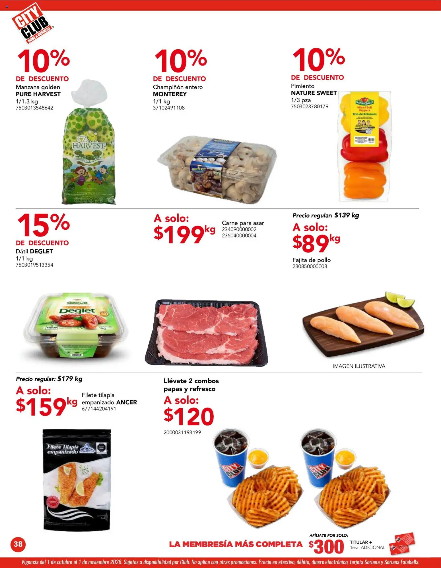 Vista previa las ofertas de la tienda City Club - City Club catálogo desde el 01/10/2026 - Papas, Manzana, Carne, Refresco, Carne para asar, Filete, Puré, Pimiento