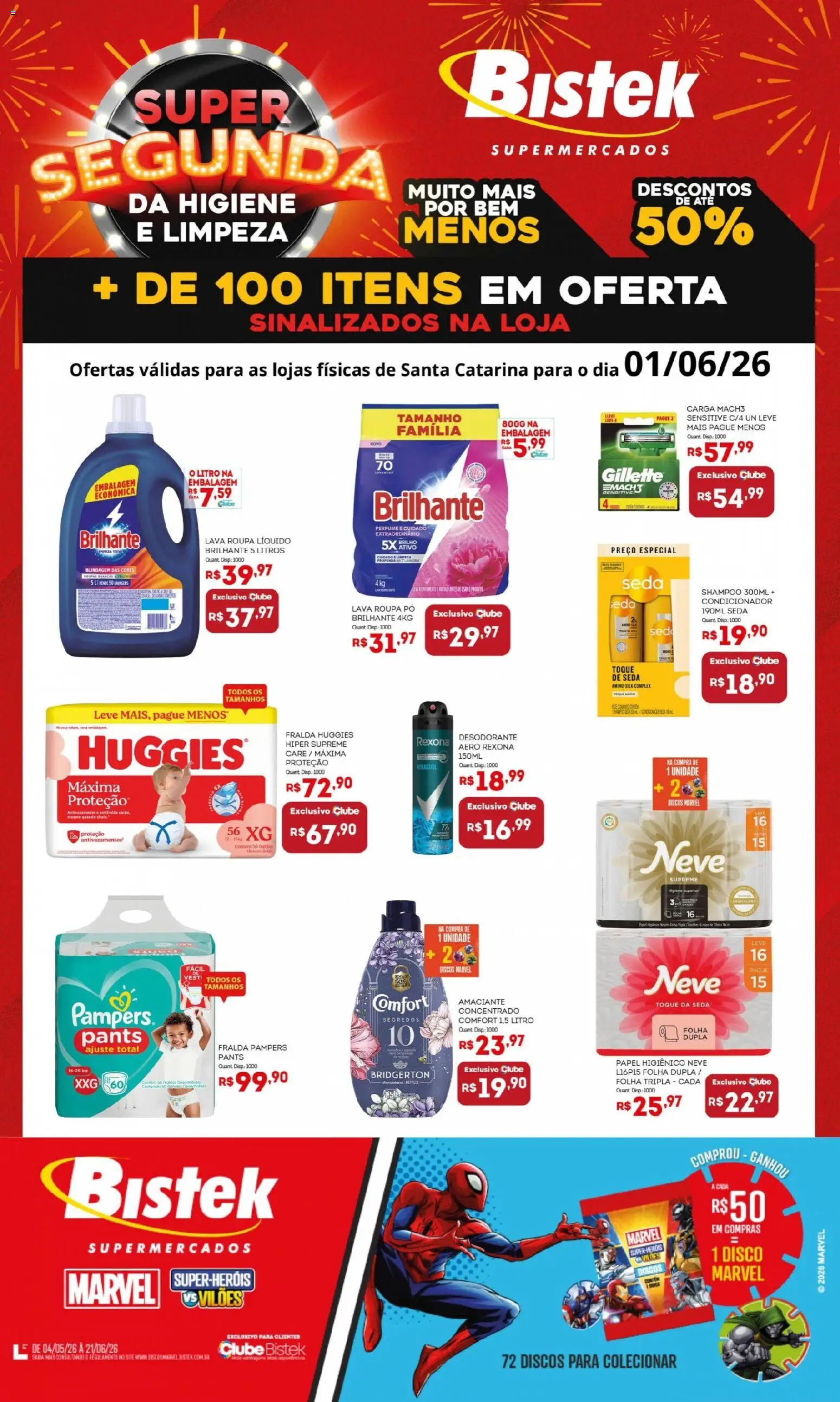 Pré-Visualização do folheto "Bistek Supermercados ofertas Super Segunda" da loja Bistek Supermercados válido a partir de 01/06/2026