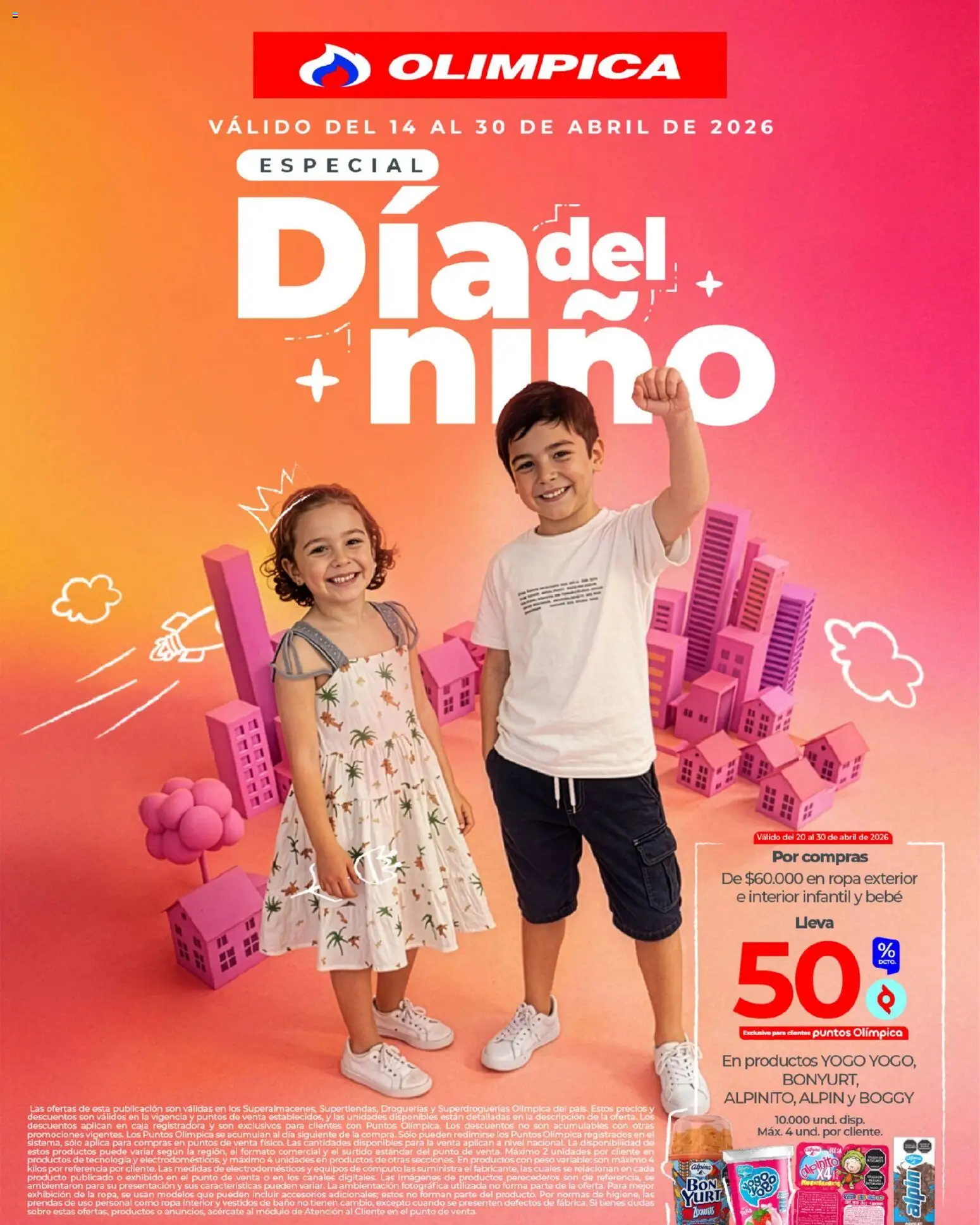  Vista previa del prospecto Olímpica Especial mes de los niños del almacen Olímpica válida del 14/04/2026 al 30/04/2026