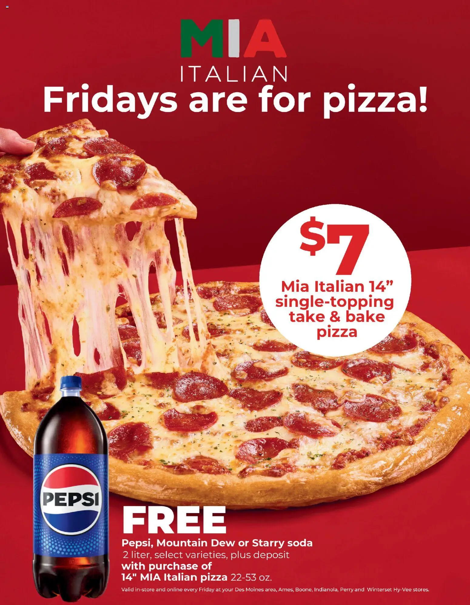 Ad Preview of HyVee HyVee Friday Pizza Special from 06/25/2026