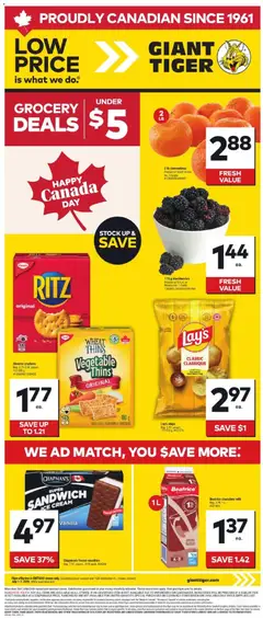 Un aperçu du dépliant Giant Tiger weekly flyer du magasin Giant Tiger est valide à partir 1 juill. 2026