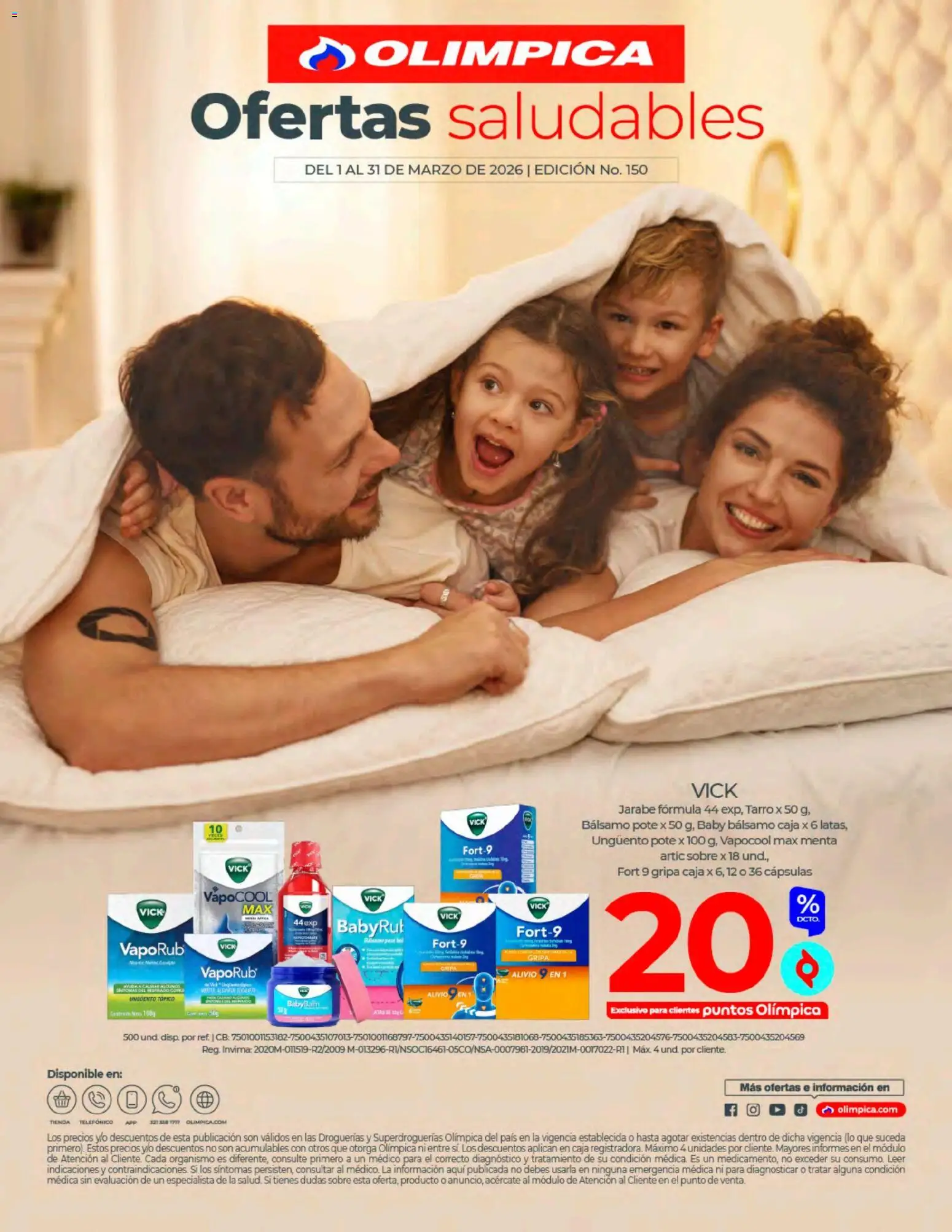  Vista previa del prospecto Ofertas Saludables del almacen Olímpica válida del 01/03/2026 al 31/03/2026 - Sobre, Caja, Jarabe, Bálsamo