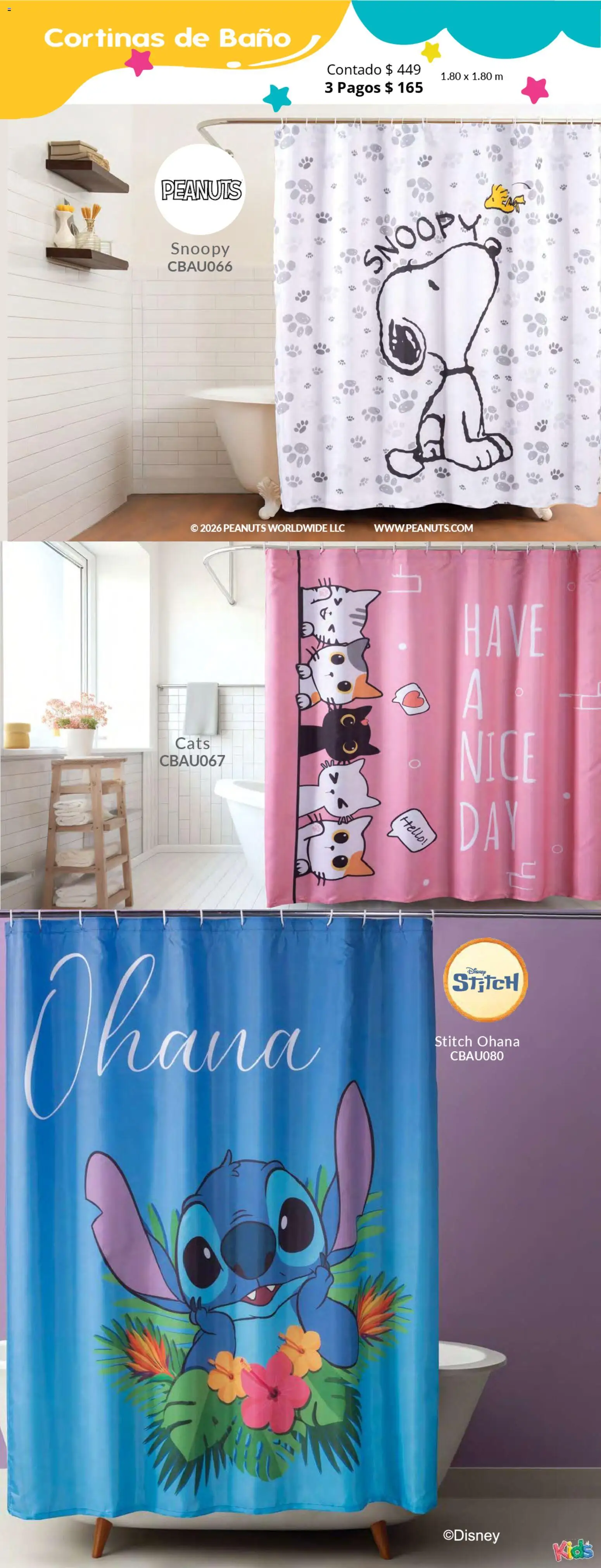 Vista previa las ofertas de la tienda Colchas Concord - Colchas Concord catálogo Kids desde el 01/05/2026 - Baño, Cortinas