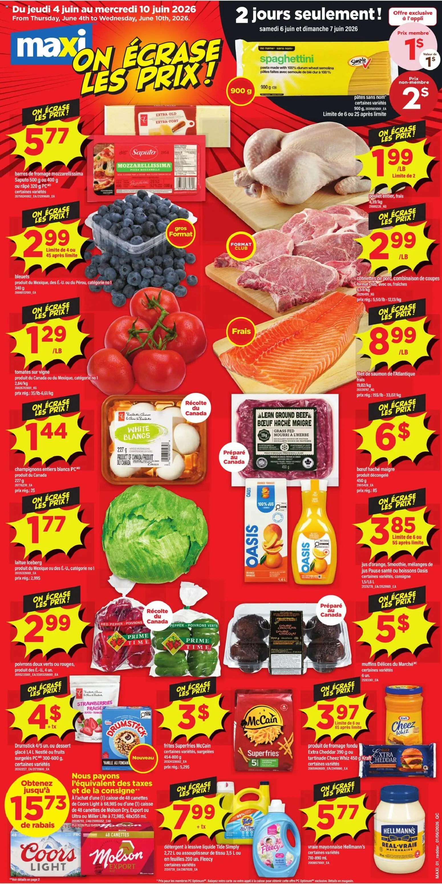 Preview of leaflet Maxi weekly flyer / circulaire from shop Maxi is valid from Jun 04, 2026