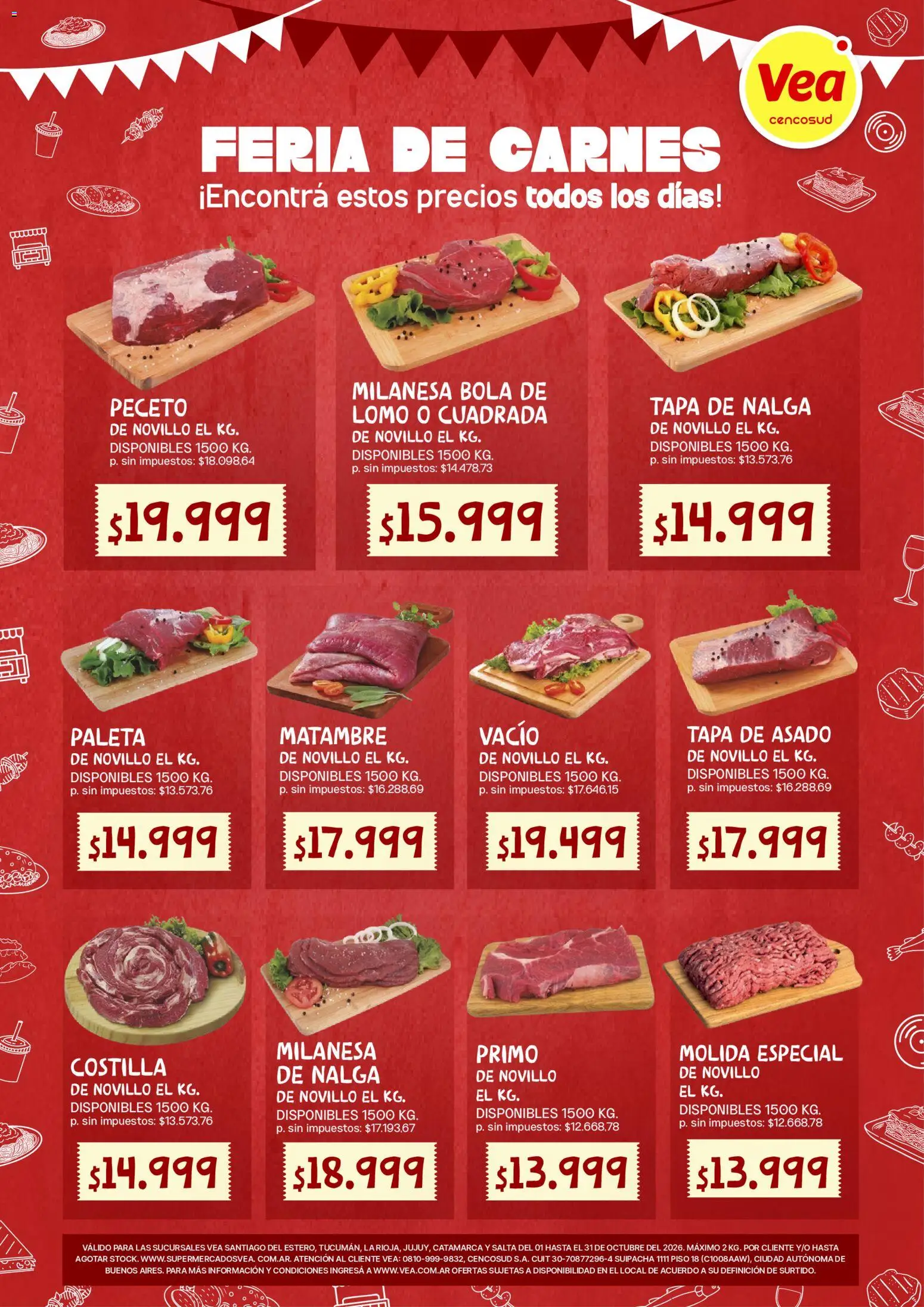Vista previa del folleto de la tienda Vea válido desde el 01/10/2026 - Milanesa, Lomo, Paleta