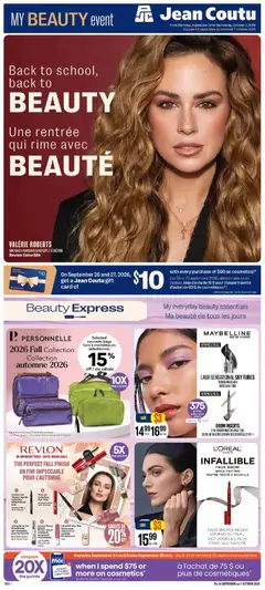 Un aperçu du dépliant Jean Coutu - Back to school beauty booklet du magasin Jean Coutu est valide à partir 24 sept. 2026