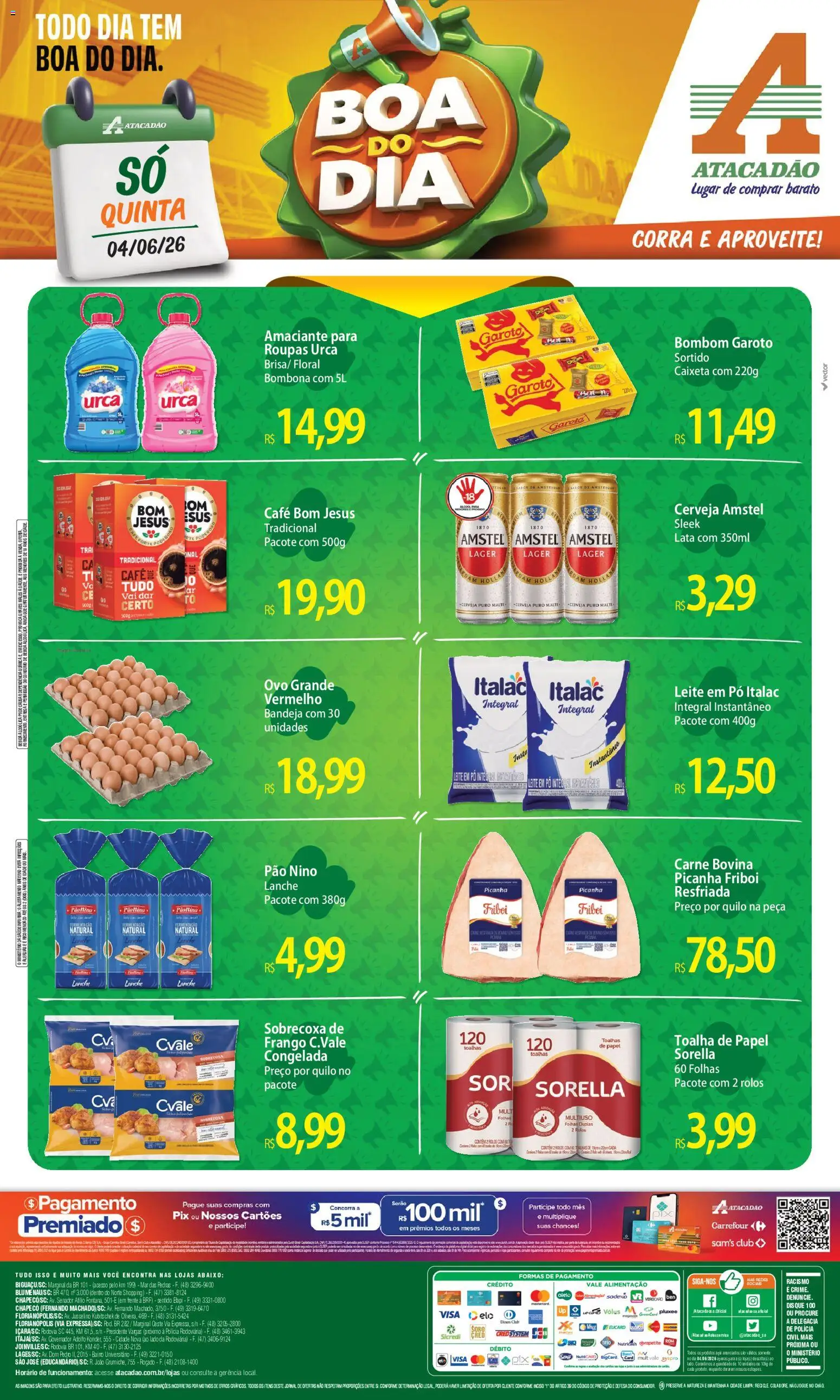 Pré-Visualização do folheto "Atacadão ofertas - SC" da loja Atacadão válido a partir de 04/06/2026