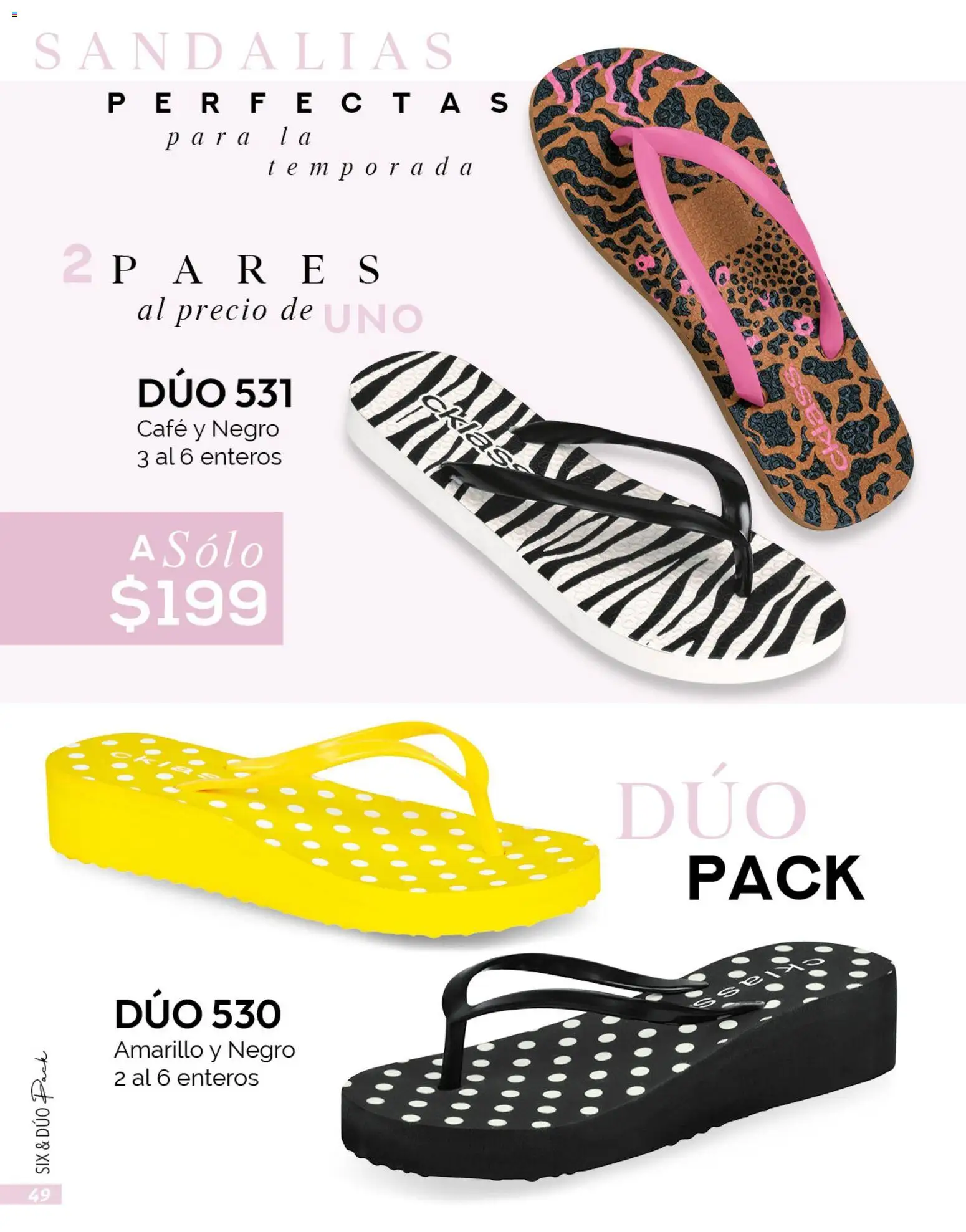 Vista previa las ofertas de la tienda Cklass - Catálogo Six & Dúo pack desde el 02/01/2026 - Café, Sandalias