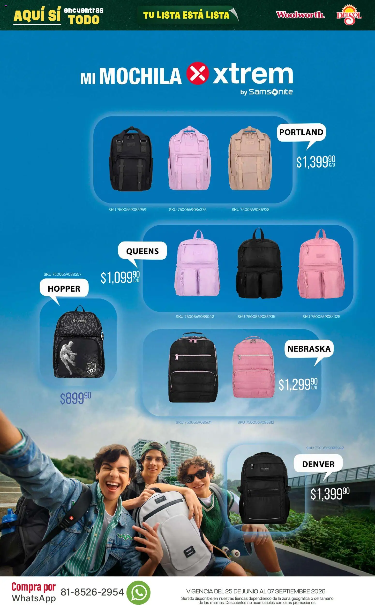 Vista previa las ofertas de la tienda Del Sol y Woolworth - Del Sol y Woolworth catálogo Back To School desde el 25/06/2026 