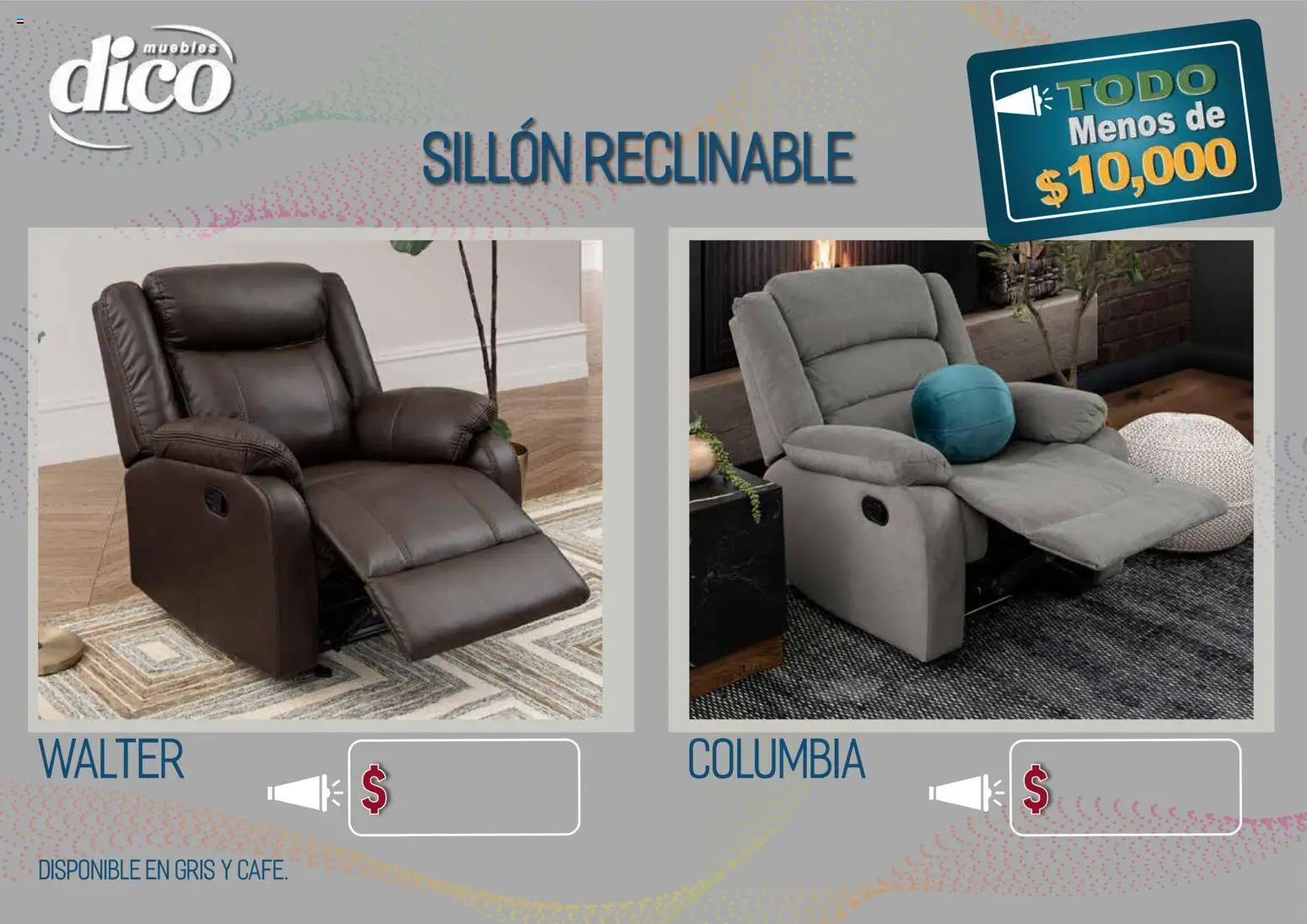 Vista previa las ofertas de la tienda Muebles Dico - Muebles Dico catálogo Todo menos de 10000 Pacifico desde el 09/04/2026 - Sillón, Sillón reclinable