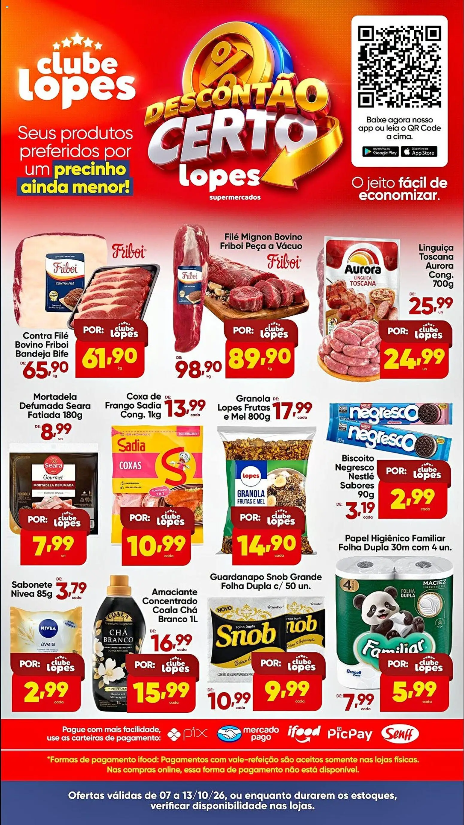 Pré-Visualização do folheto "Lopes Supermercados ofertas Clube" da loja Lopes Supermercados válido a partir de 07/10/2026