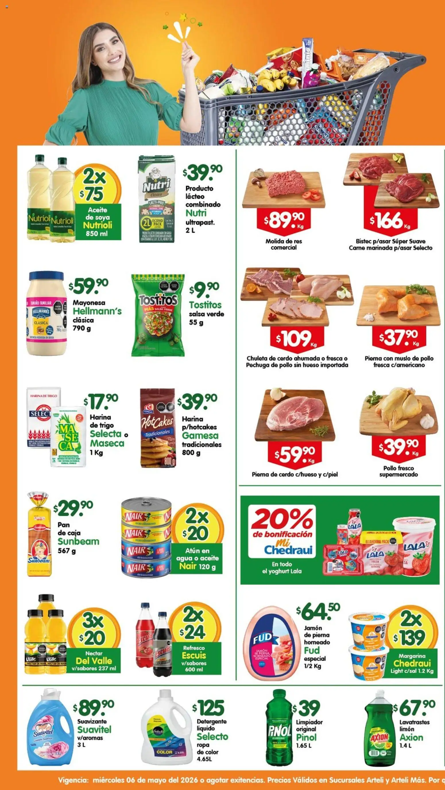 Vista previa las ofertas de la tienda Arteli - Arteli folleto Valles desde el 06/05/2026 - Agua, Pollo, Carne, Refresco, Cerdo, Detergente, Jamón, Chuleta