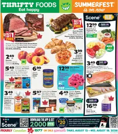 Un aperçu du dépliant Thrifty Foods weekly flyer / circulaire du magasin Thrifty Foods est valide à partir 13 août 2026