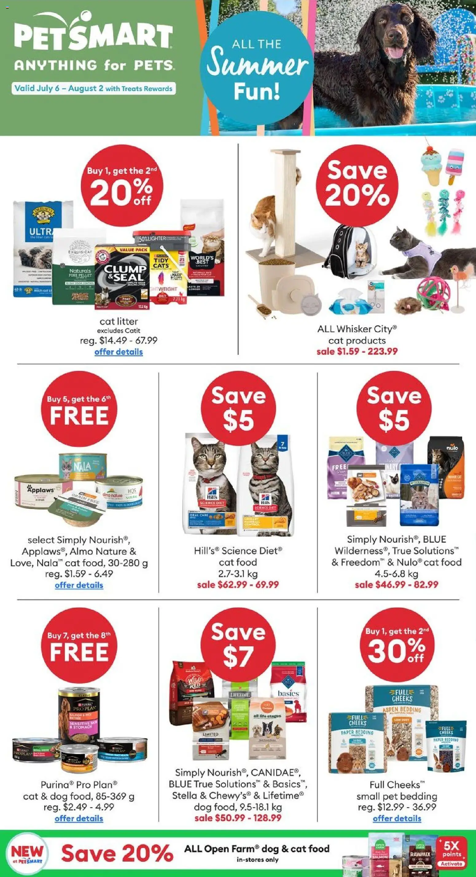 Preview of leaflet Petsmart weekly flyer / circulaire from shop Petsmart is valid from Jul 06, 2026 - Food, Salmon, Cat litter